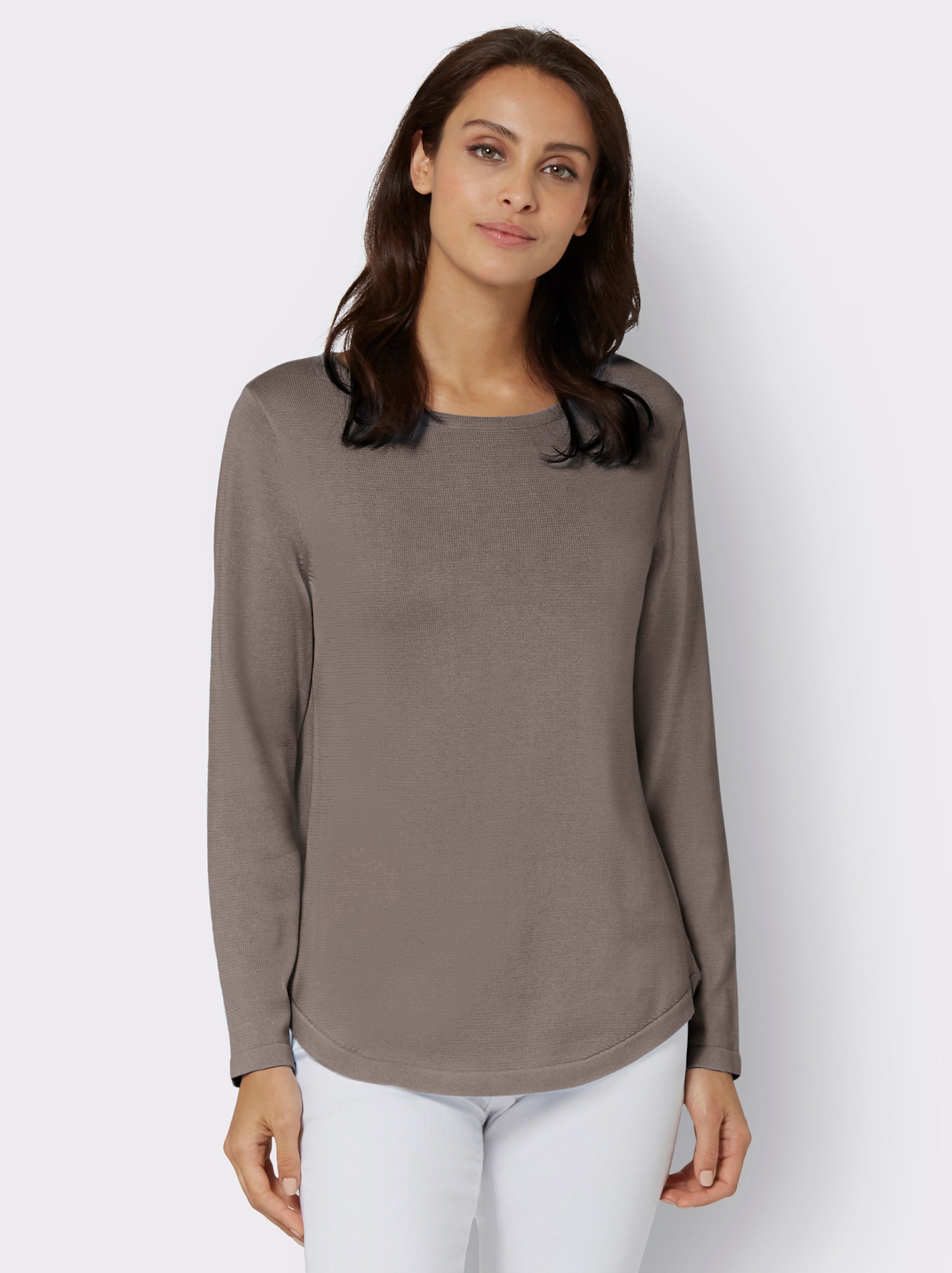 Pull avec encolure en U - taupe