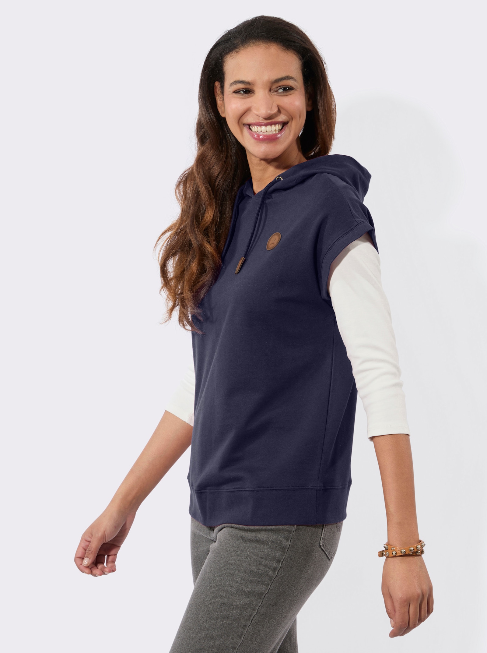 Kapuzenshirt mit Tunnelzug - marine