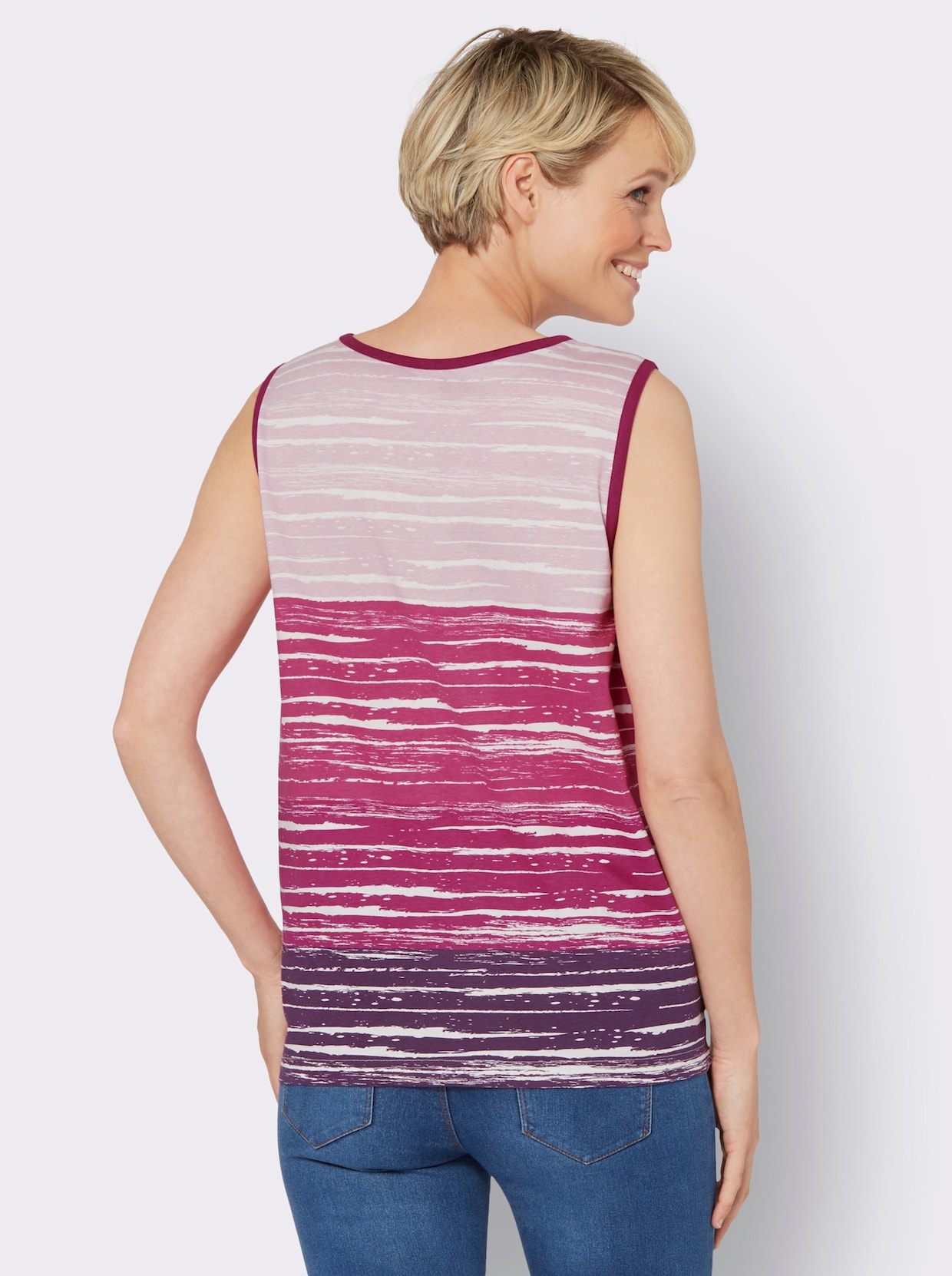 Shirttop - magenta/roze bedrukt