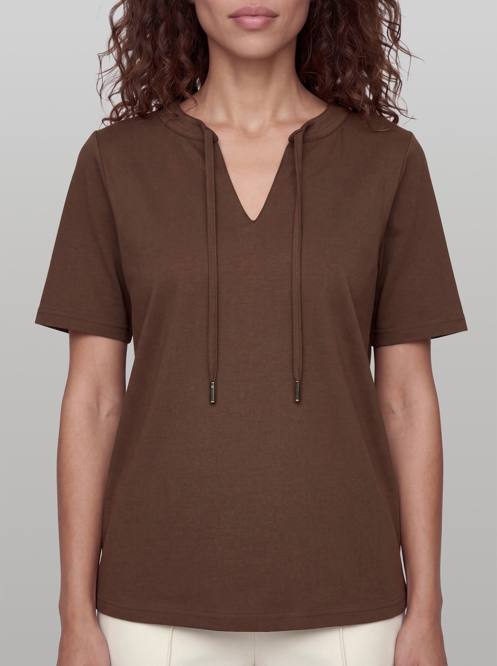 heine Shirt mit Bindeband - schoko