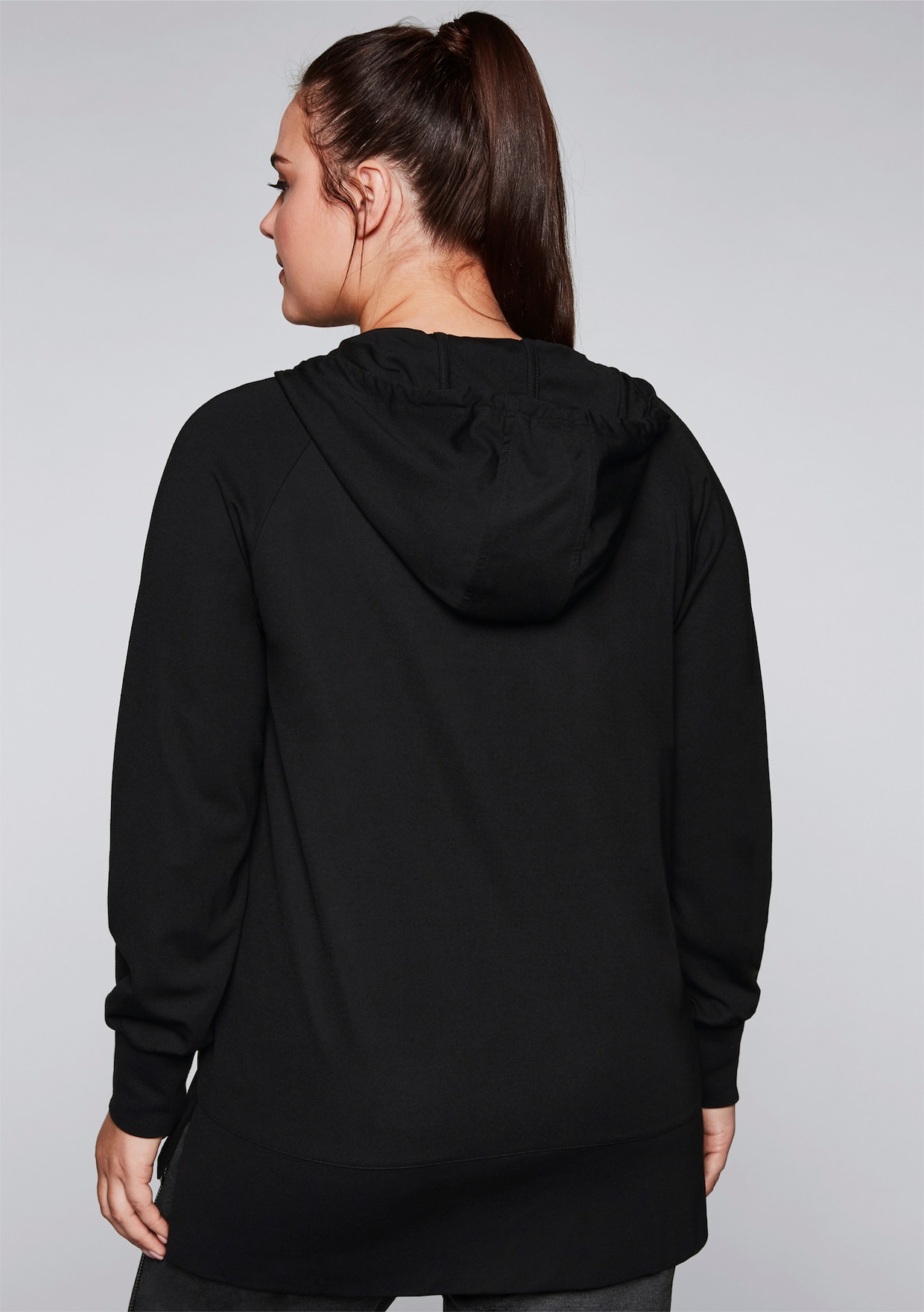 sheego Kapuzensweatjacke - schwarz