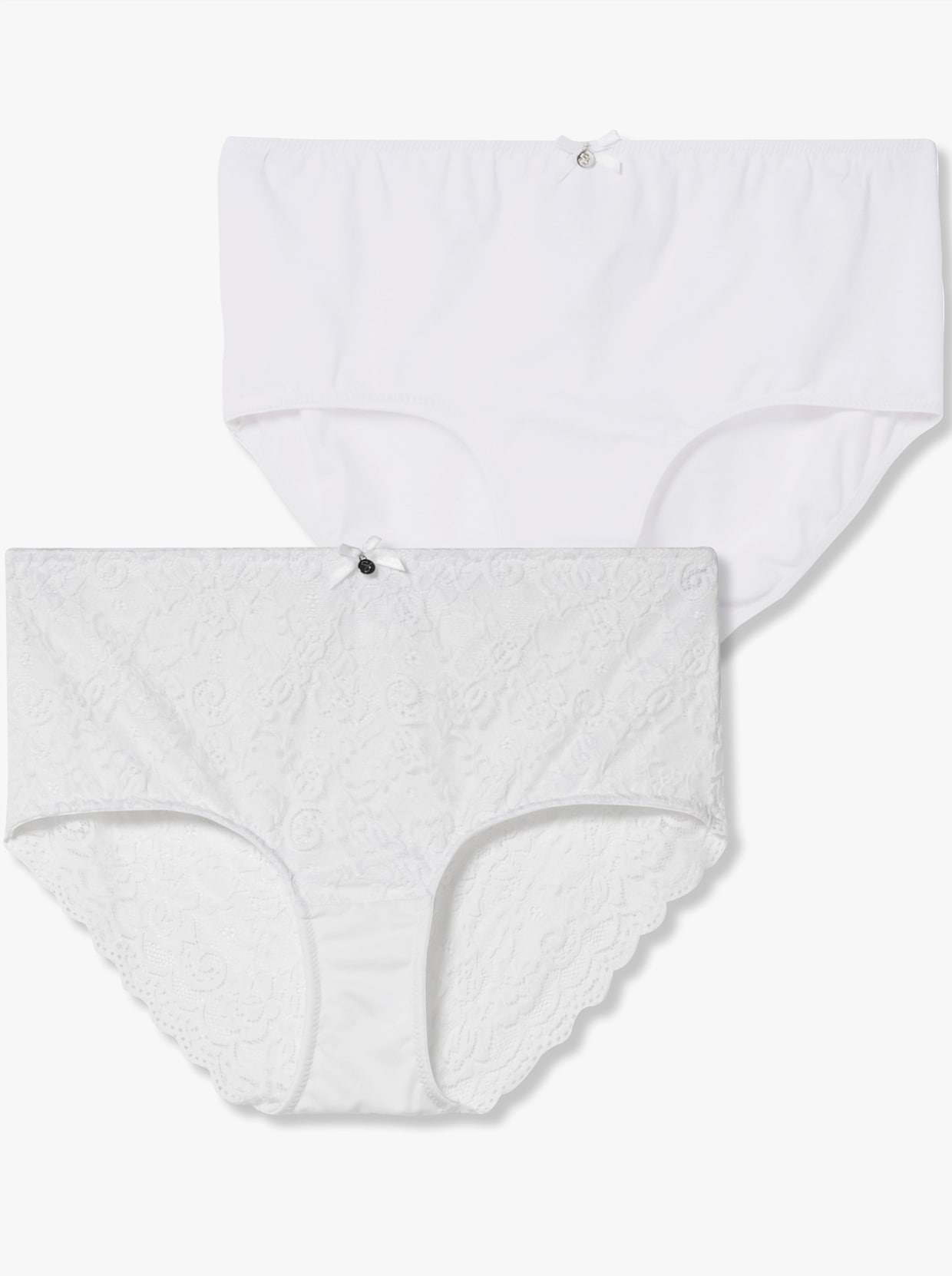 sheego Hüftslip - weiß + weiß