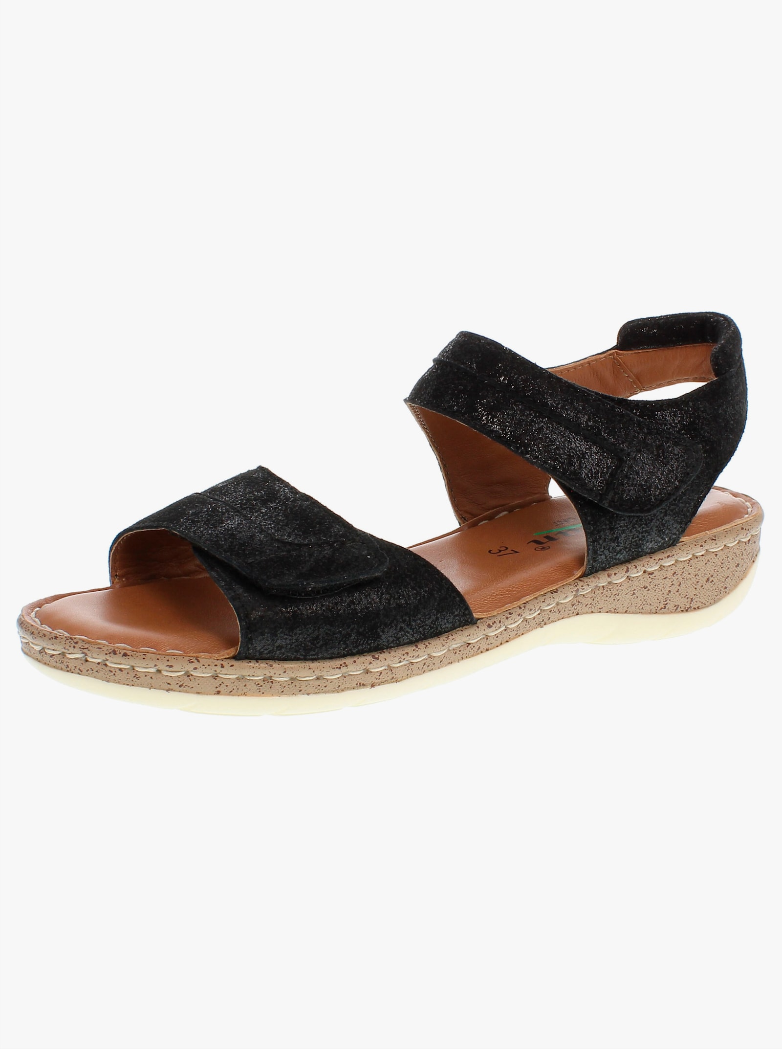 Reflexan Sandale aus Nubukleder - schwarz