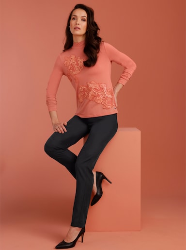 CREATION L PREMIUM Langarmshirt - papaya