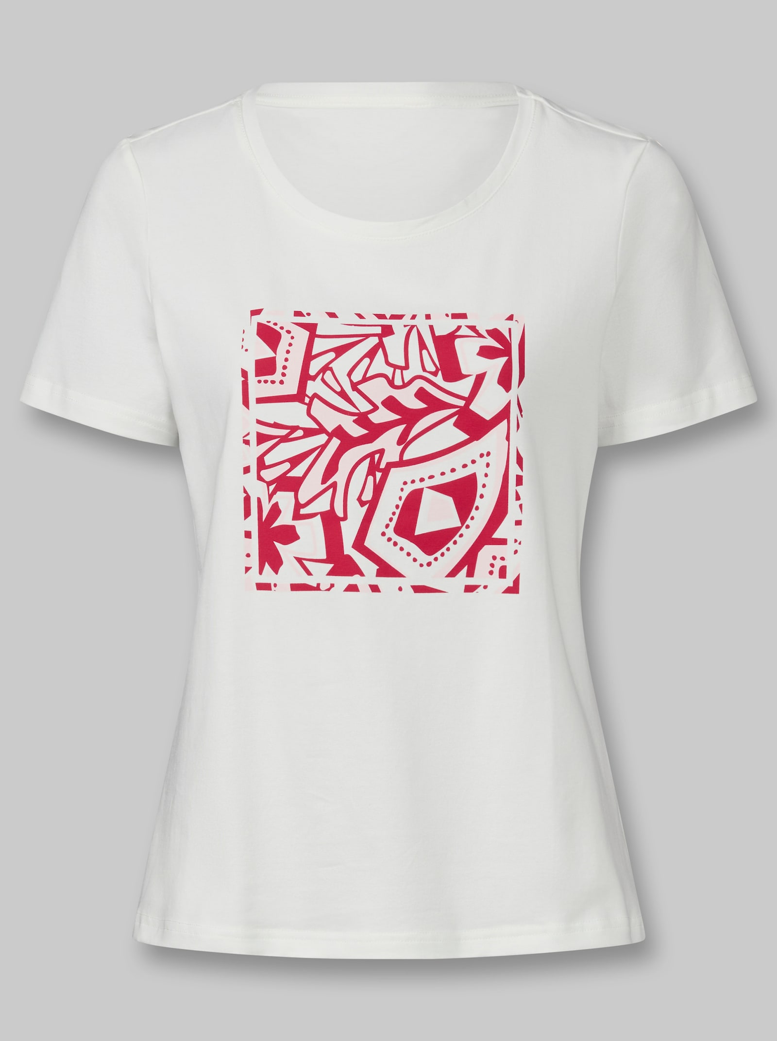 heine Kurzarmshirt mit Front-Print - ecru
