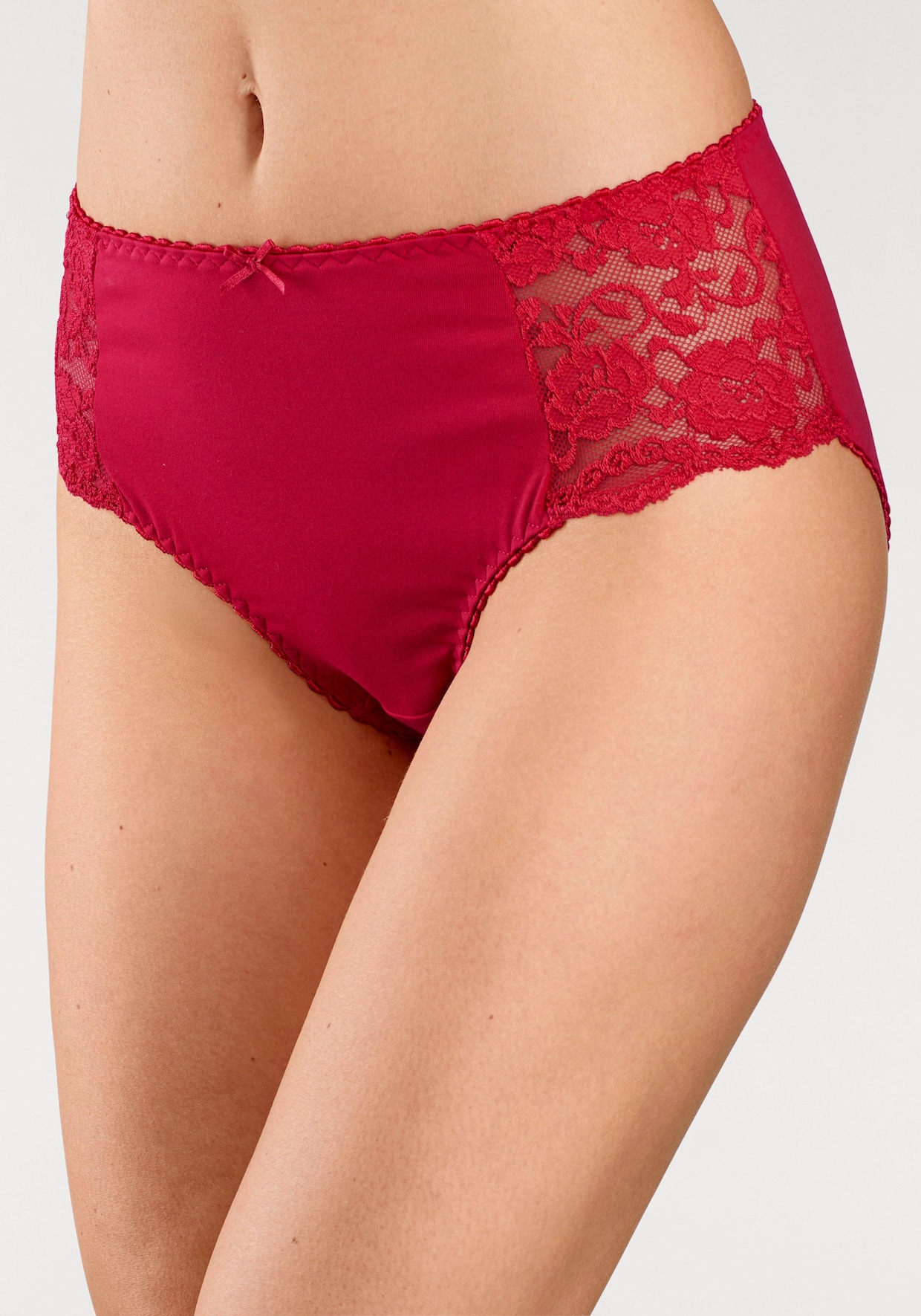 petite fleur Hüftslip - rot, schwarz, weiß