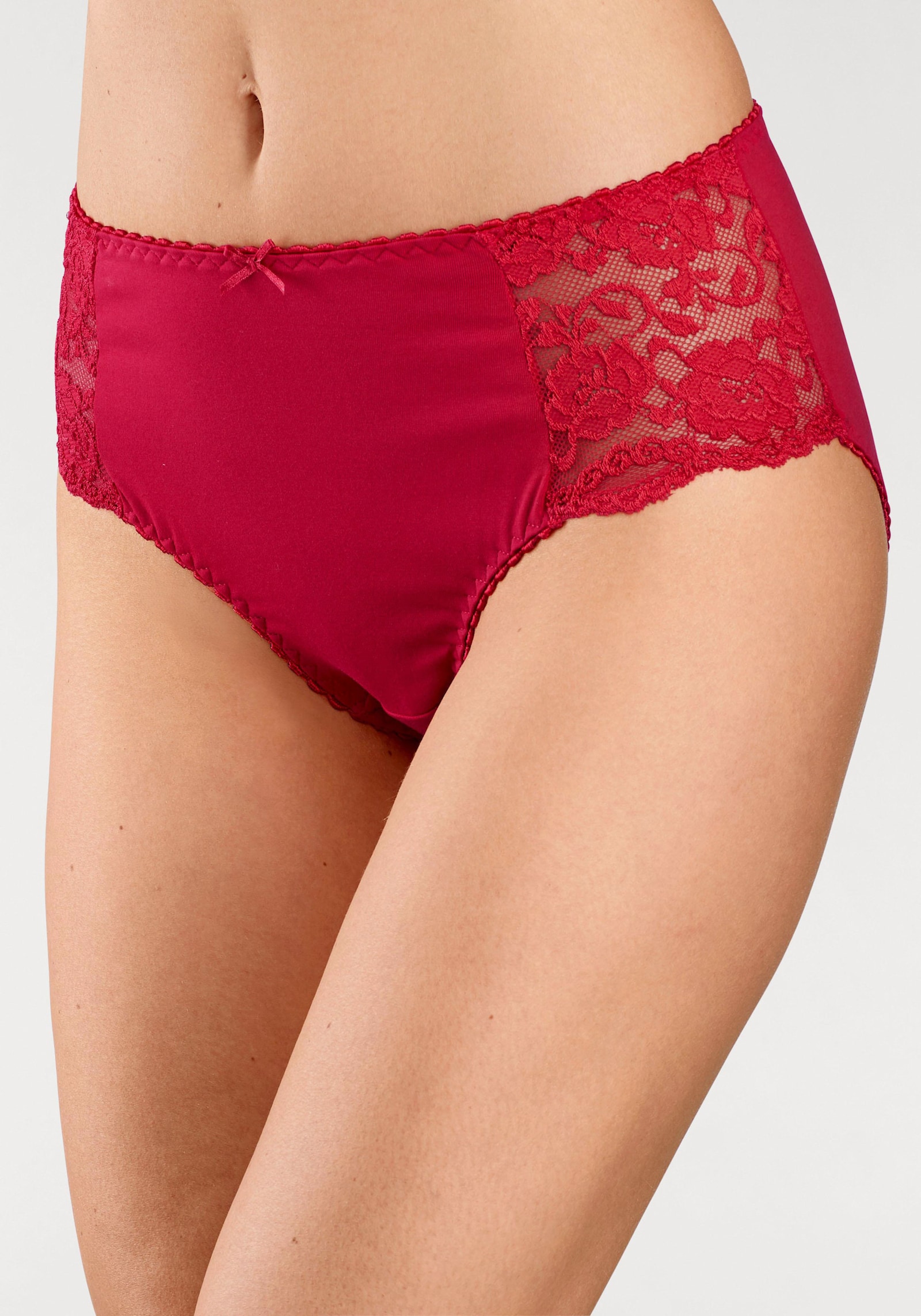 petite fleur Hüftslip - rot, schwarz, weiß