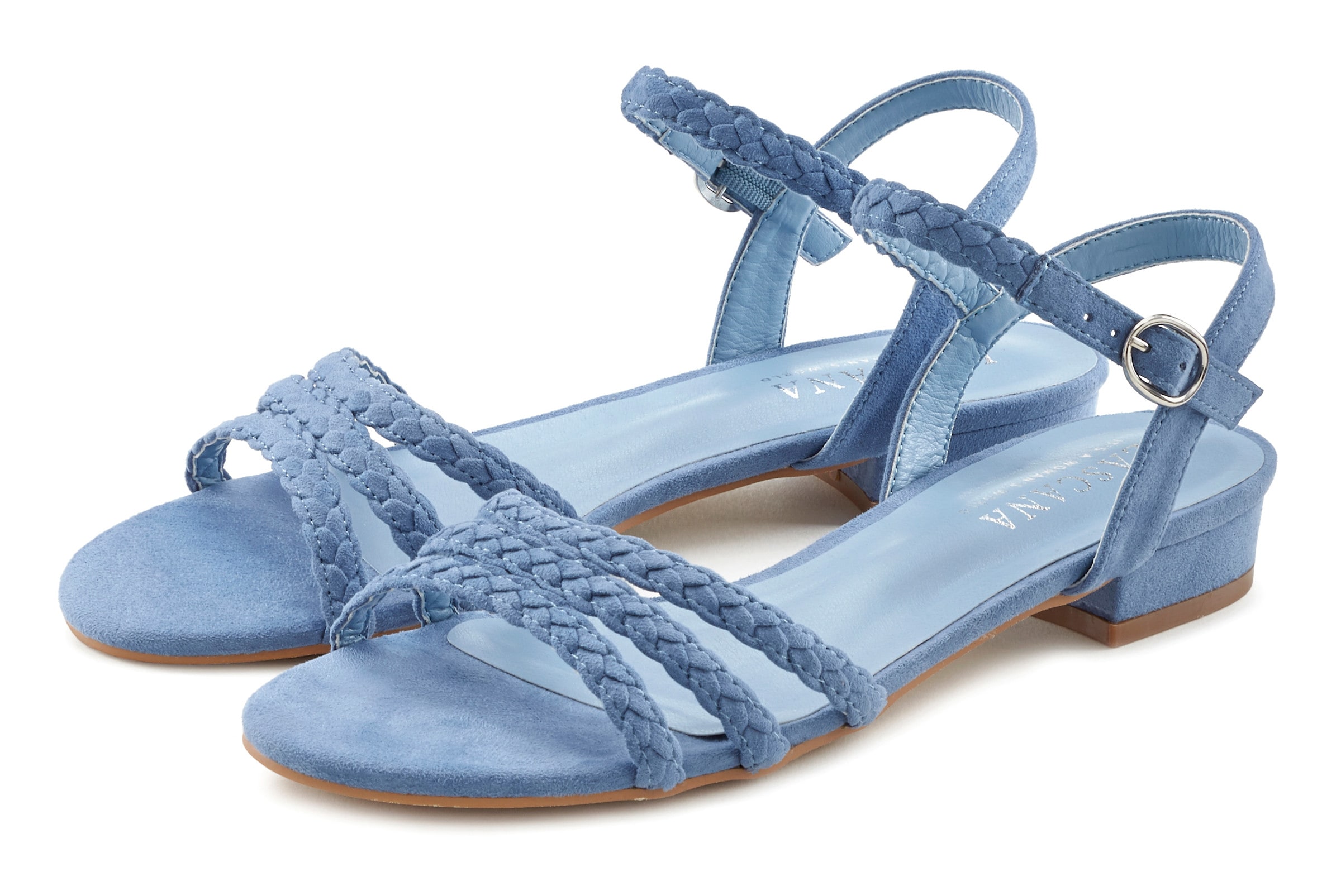 auf Micro günstig Kaufen-Sandale in hellblau von LASCANA. Sandale in hellblau von LASCANA <![CDATA[Sandale VEGAN von LASCANA. Obermaterial aus Microfaser. Futter und Decksohle aus Lederimitat. Laufsohle aus Synthetik.]]>. 