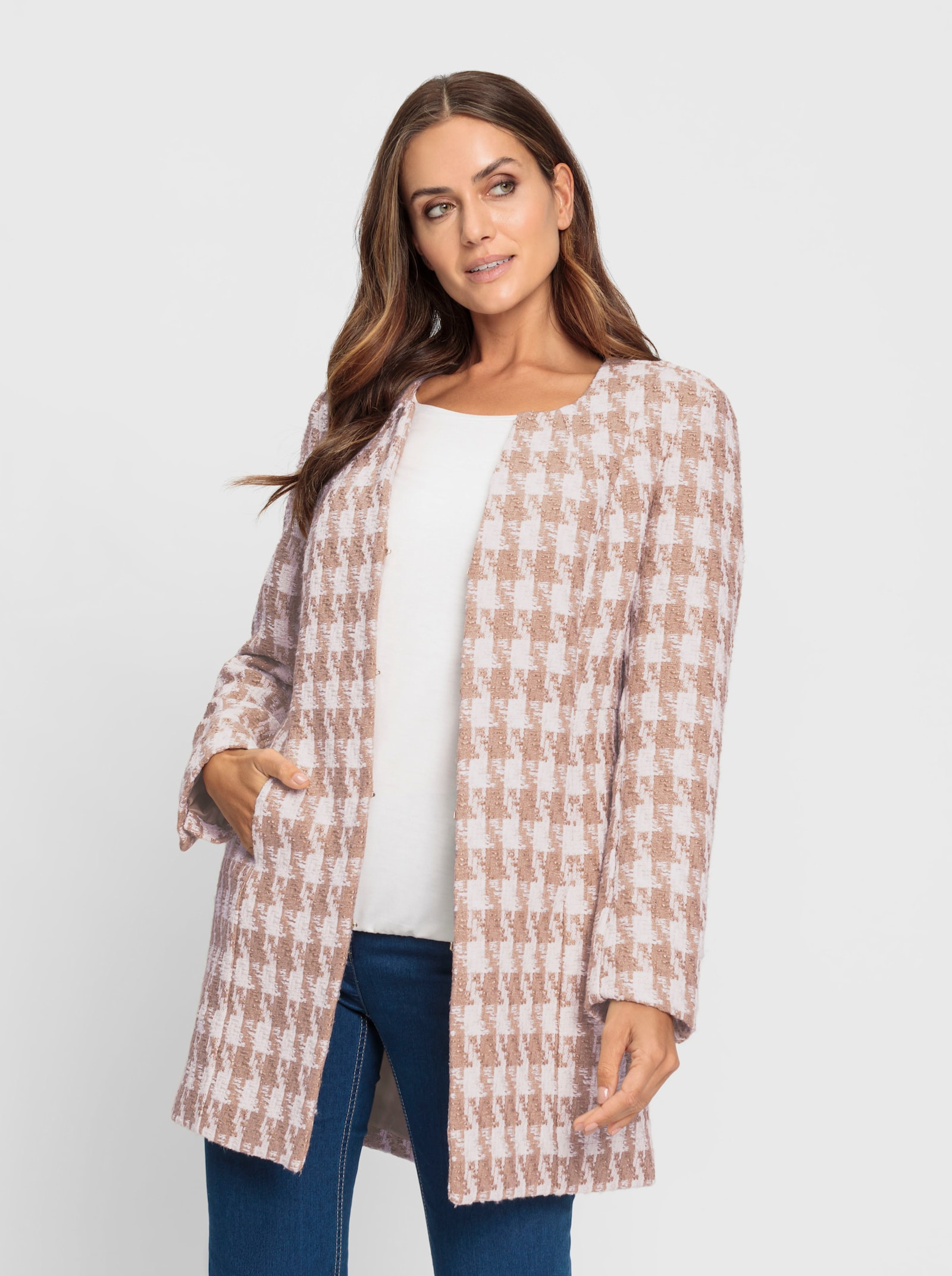 heine Blazer mit Pepita-Dessin - ecru-camel Pepita