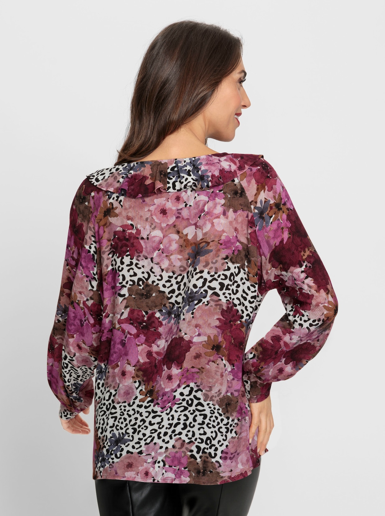 heine Blouse met print - donkerrood/rozenkwarts bedrukt