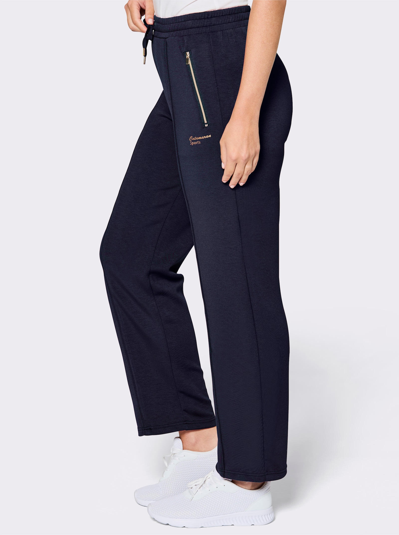 Catamaran Sports Freizeithose mit Kontrast-Paspel - marine