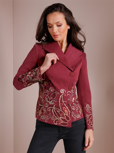 CREATION L PREMIUM Blazer en polyester et lyocell - motifs rouge foncé