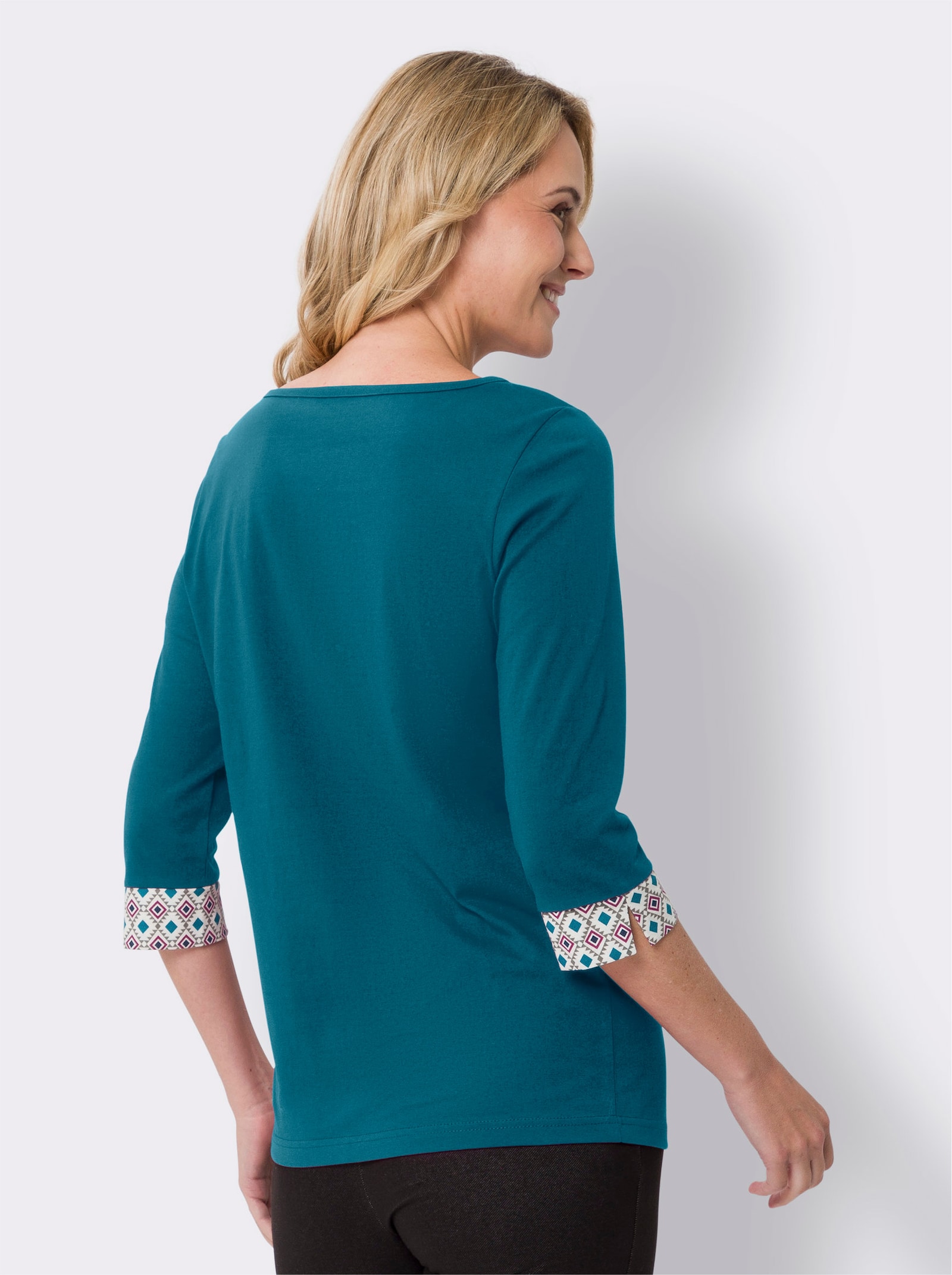 Topp med trekvartsärm och båtringning - akvapetrol