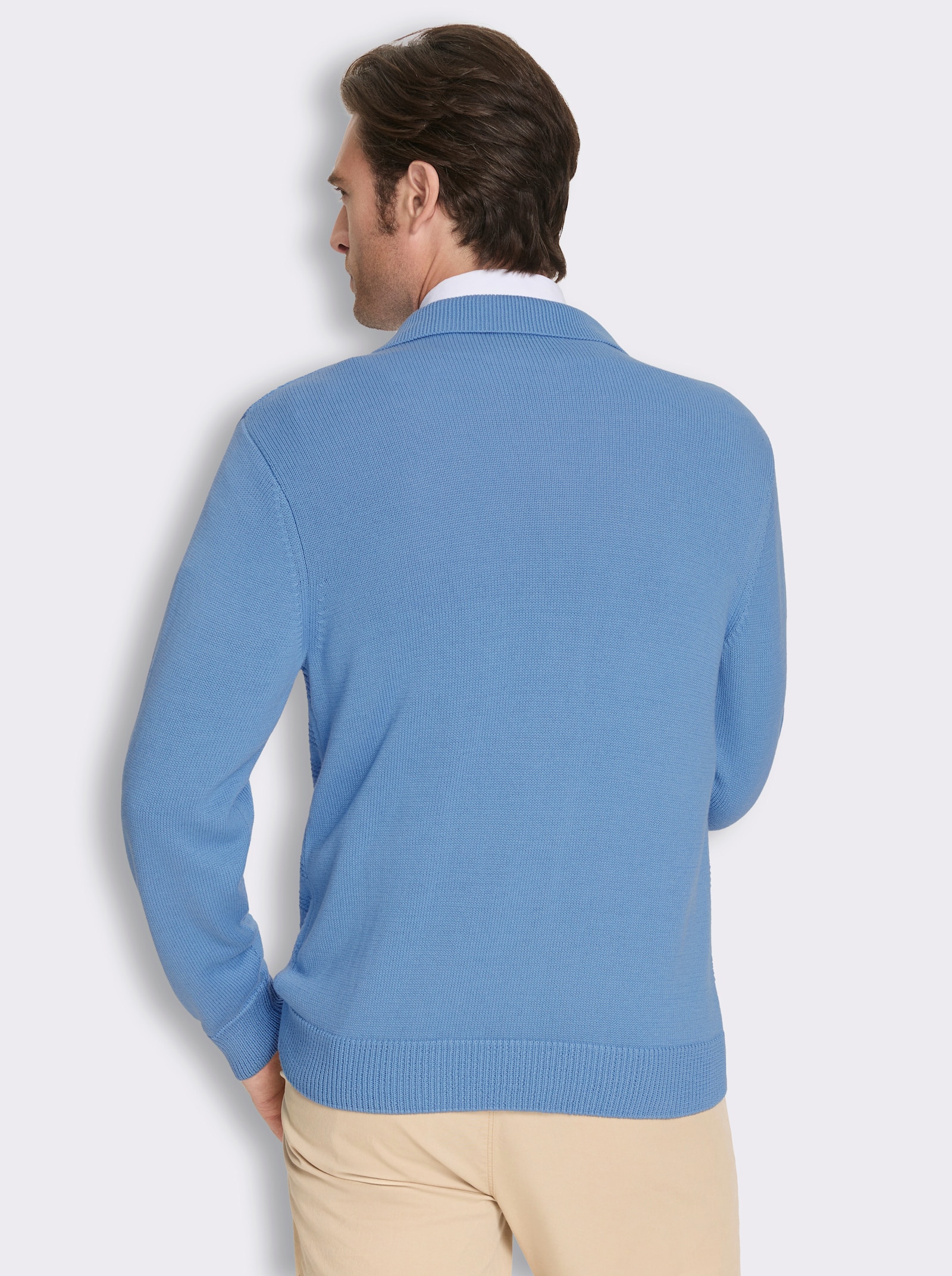 Marco Donati Strickjacke mit Reißverschluss - himmelblau