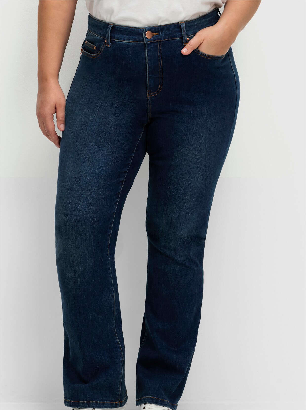 Sheego Bootcut-Jeans - dark blue-denim