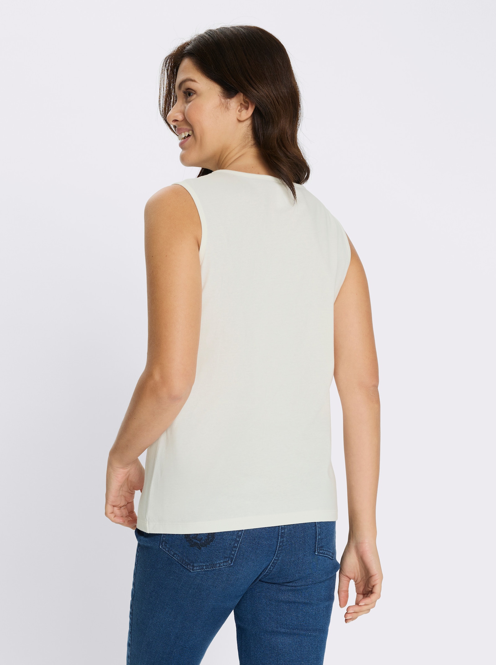 Shirttop mit Lochstickerei - ecru