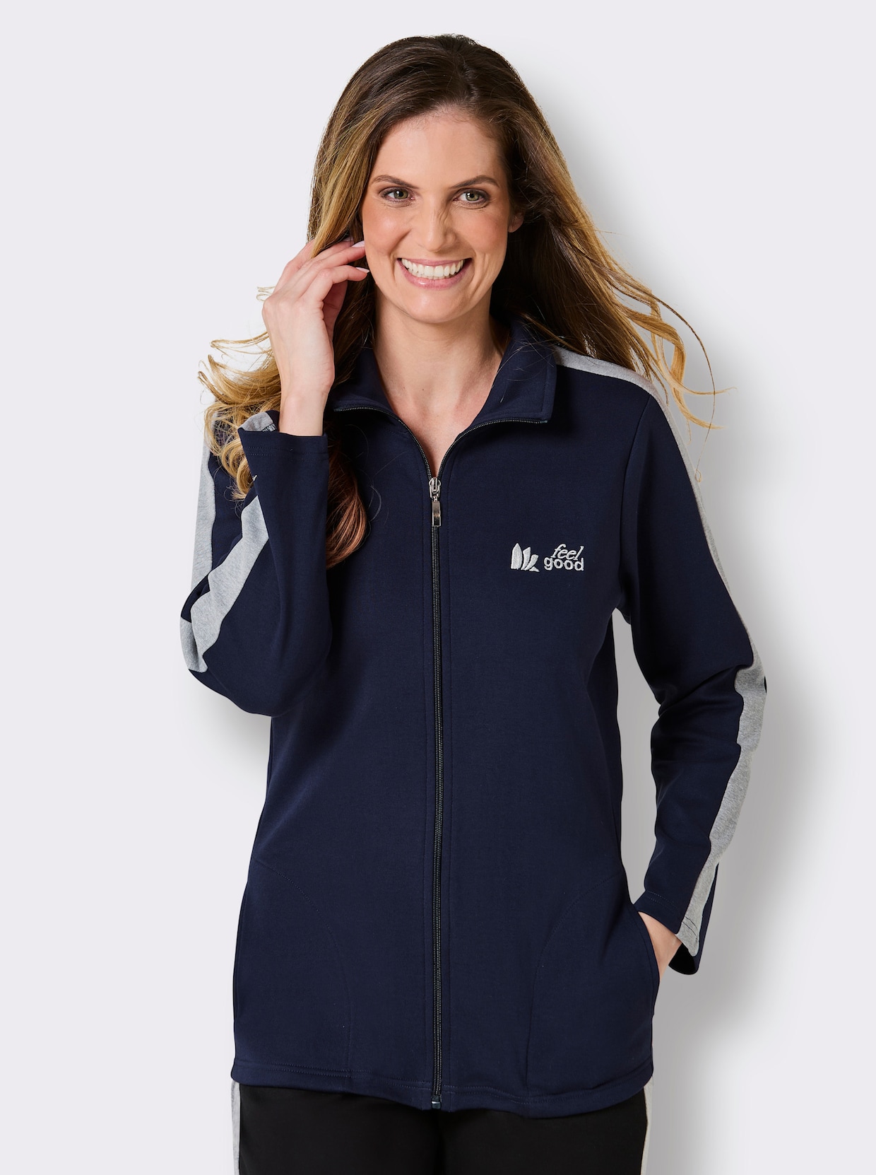 feel good Jacke - marine-steingrau