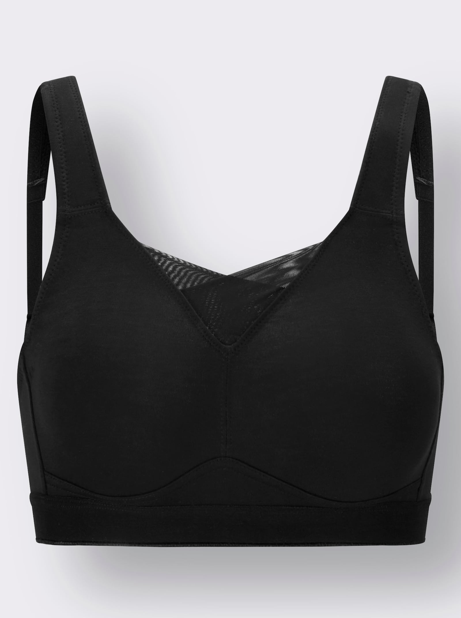 wäschepur Comfortbeha zonder beugel met comfortbandjes - zwart