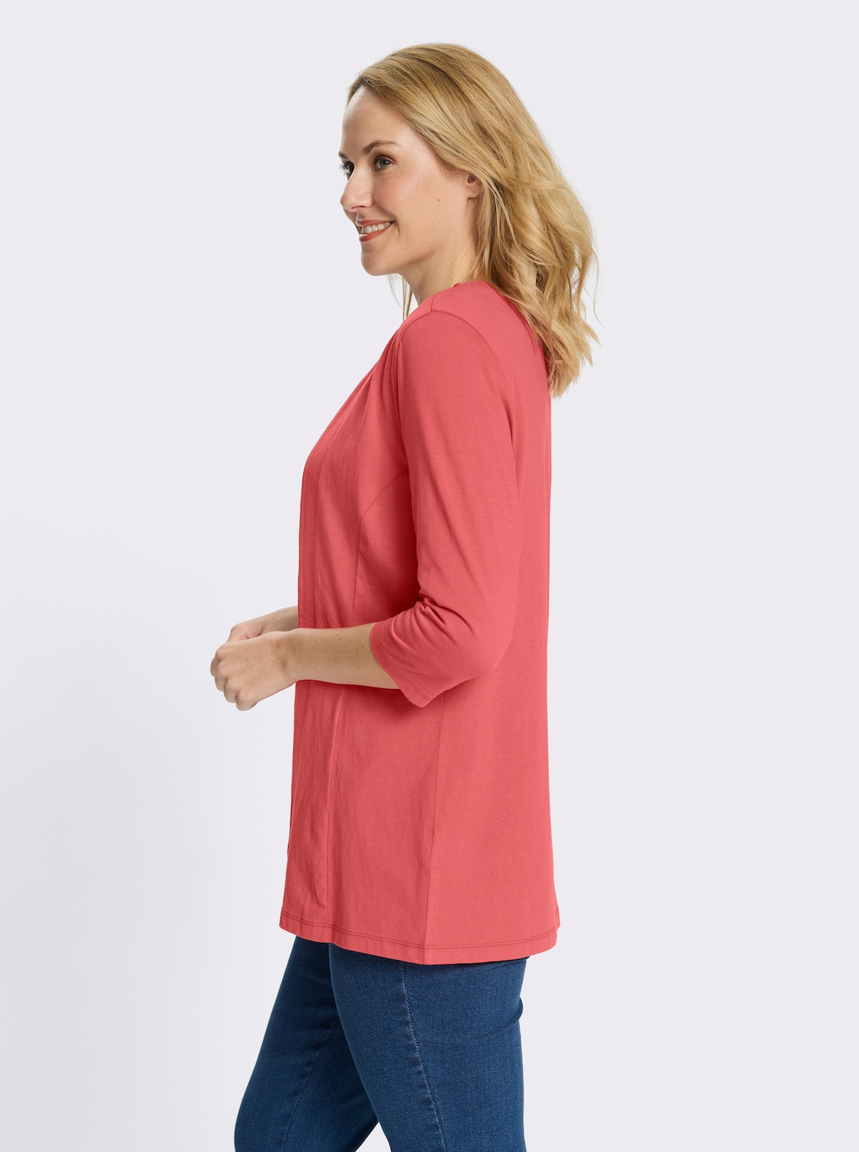 Shirtjacke mit 3/4-Ärmeln - grapefruit