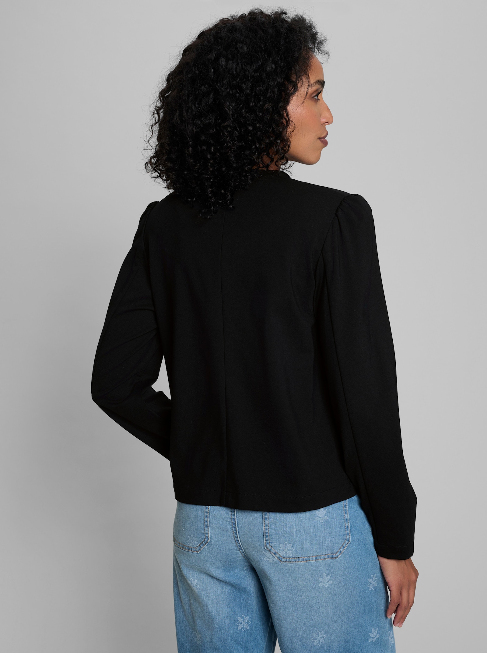 heine Jerseyblazer mit Puffärmeln - schwarz