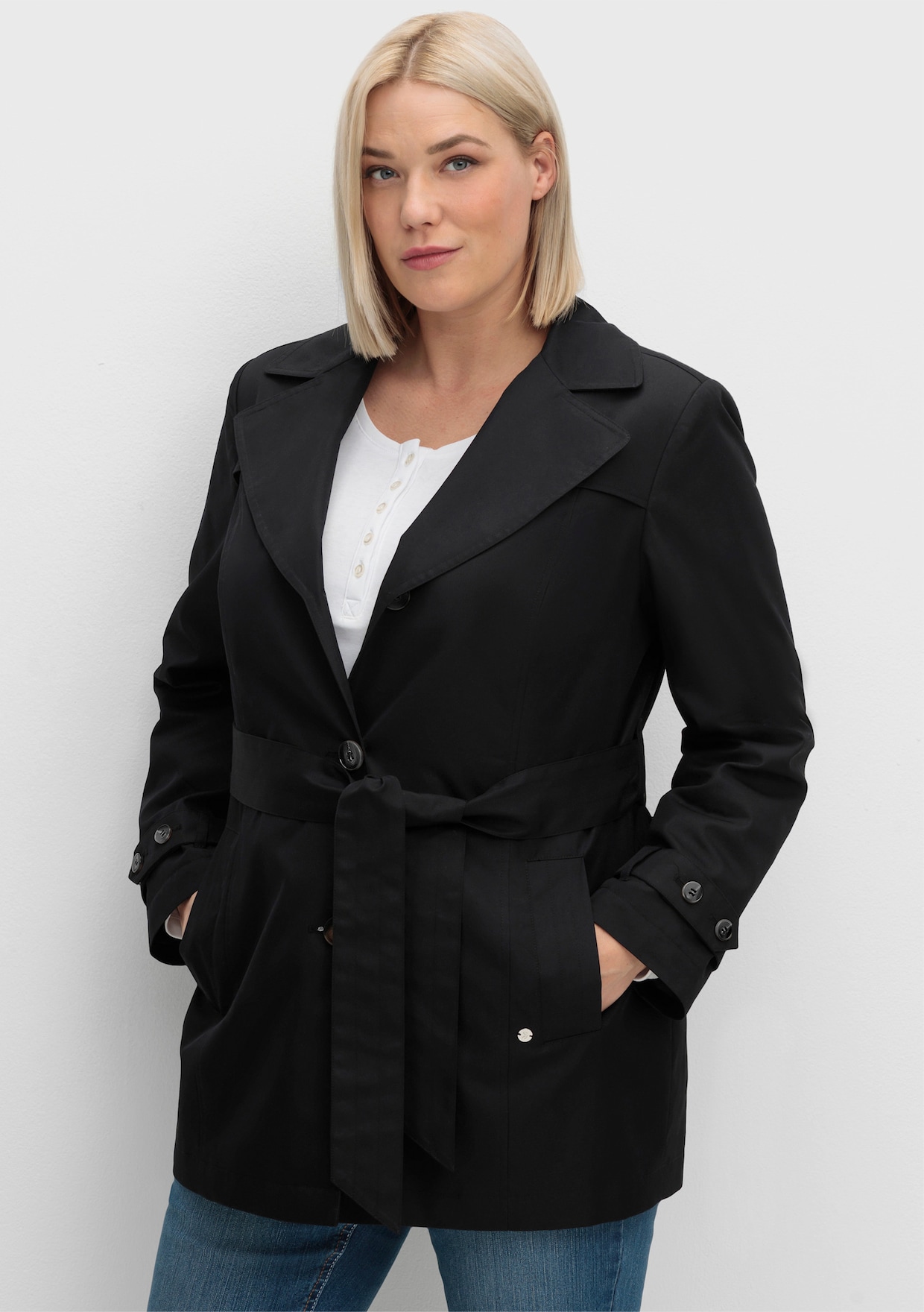 sheego Trenchcoat - schwarz