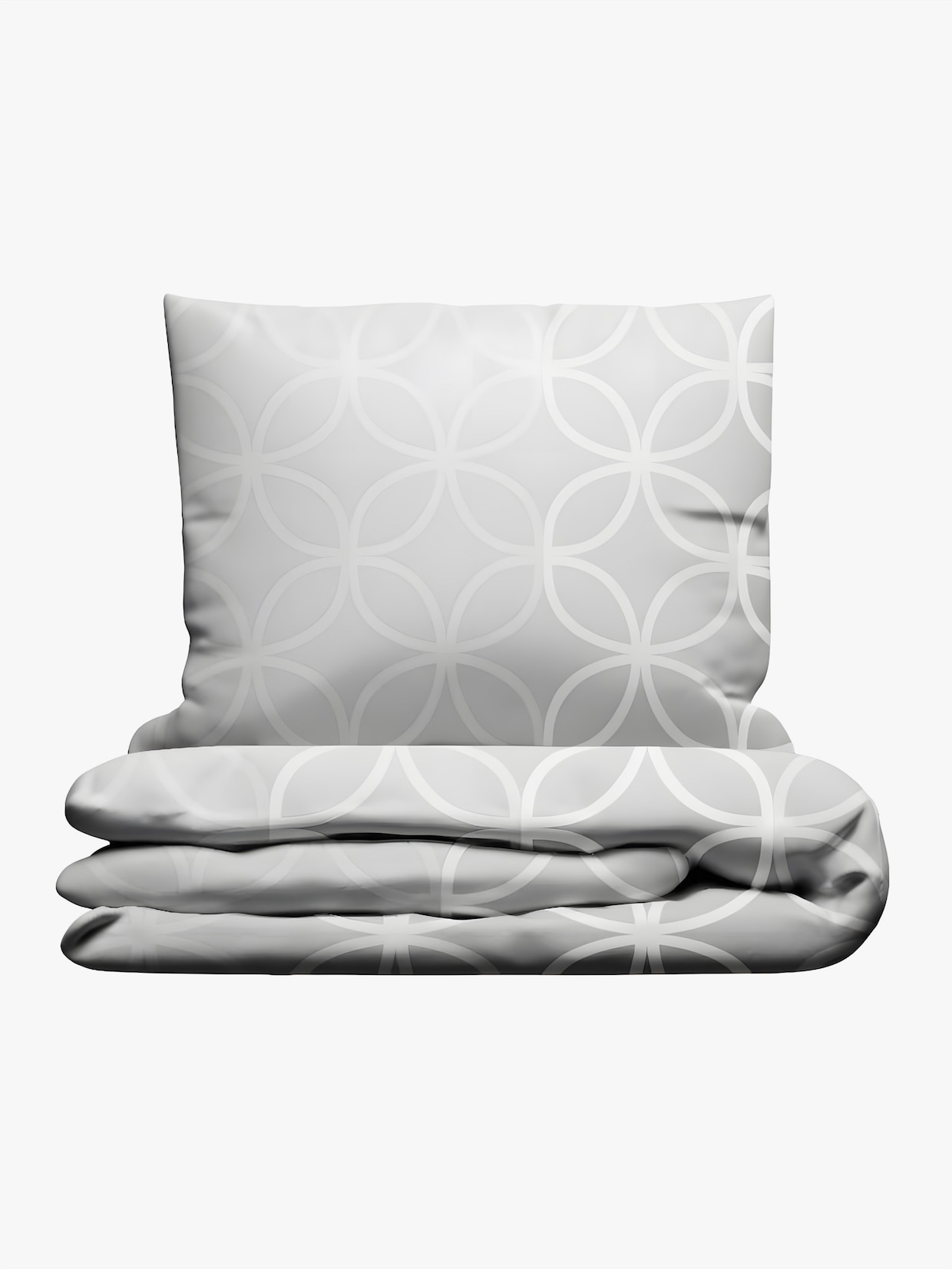 Grund Wendebettwäsche - grau-weiß-bedruckt