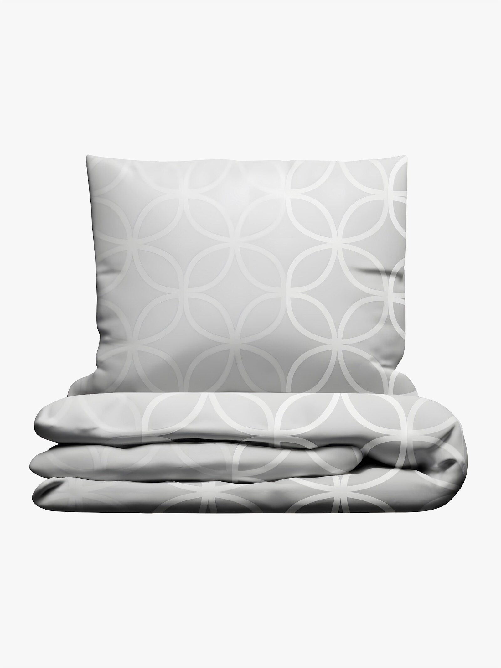 Grund Wendebettwäsche - grau-weiß-bedruckt