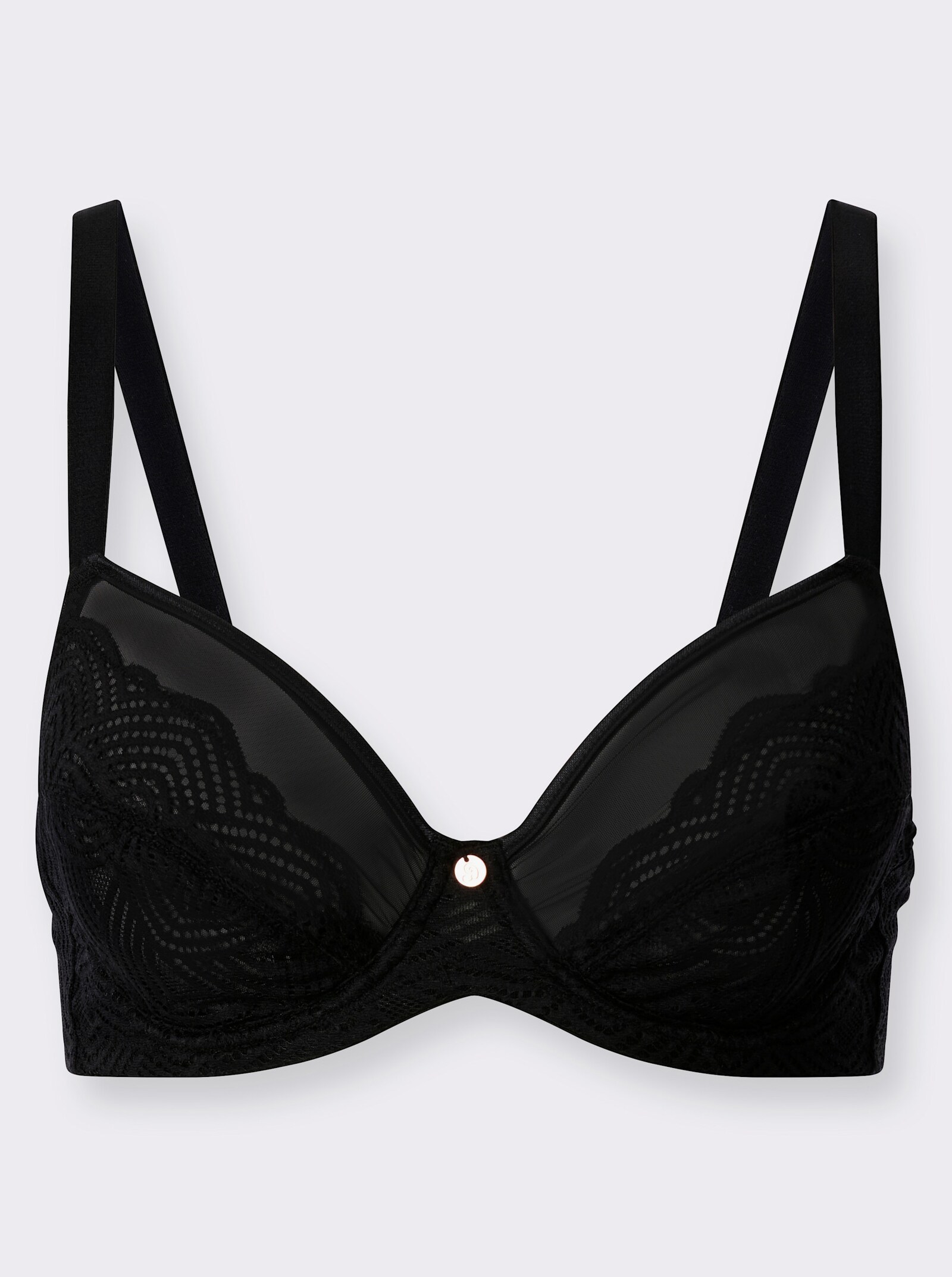 wäschepur Bügel-BH mit Glanzträgern - schwarz