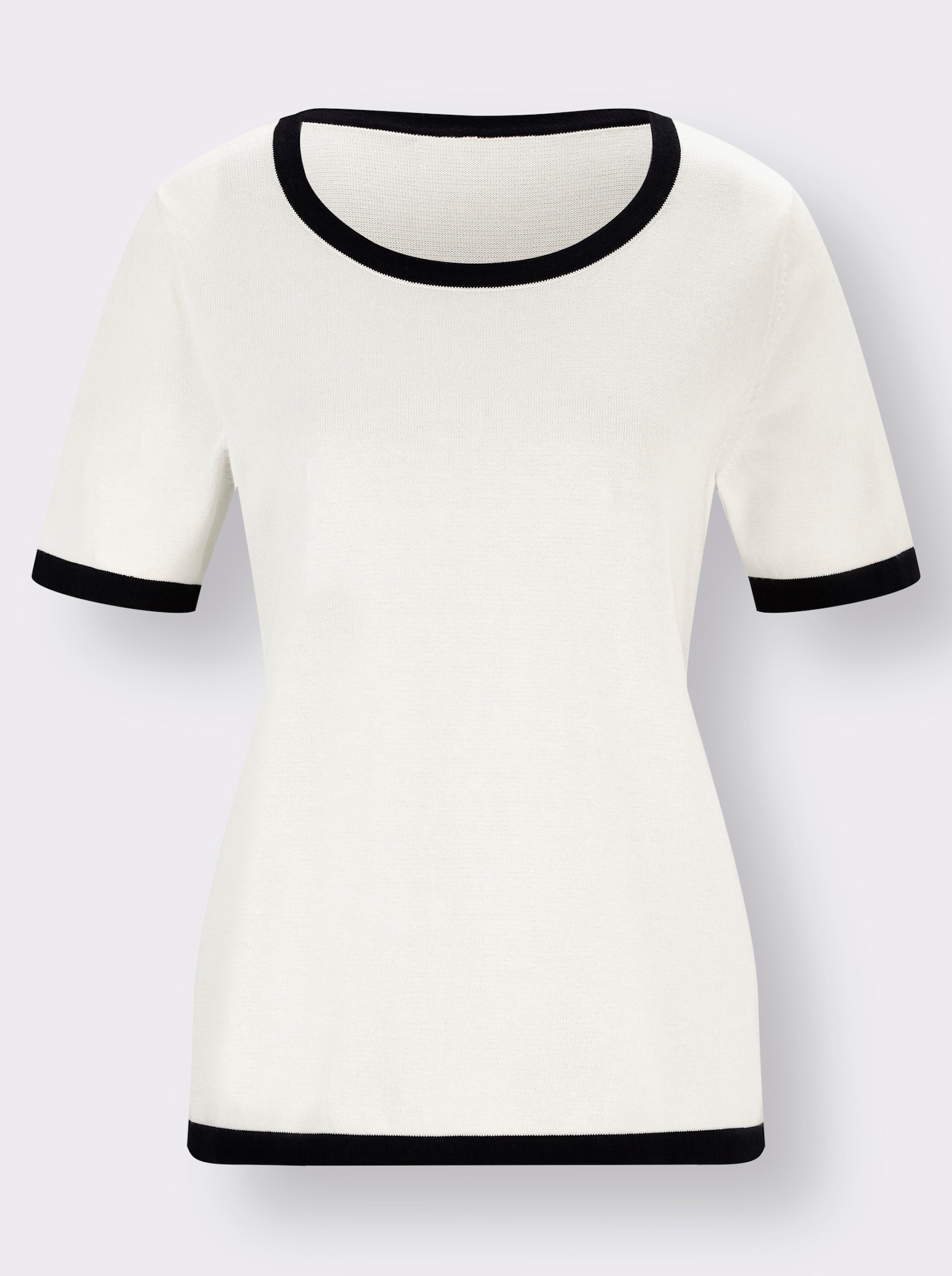 Twin-Set aus Pima-Baumwolle - ecru-schwarz