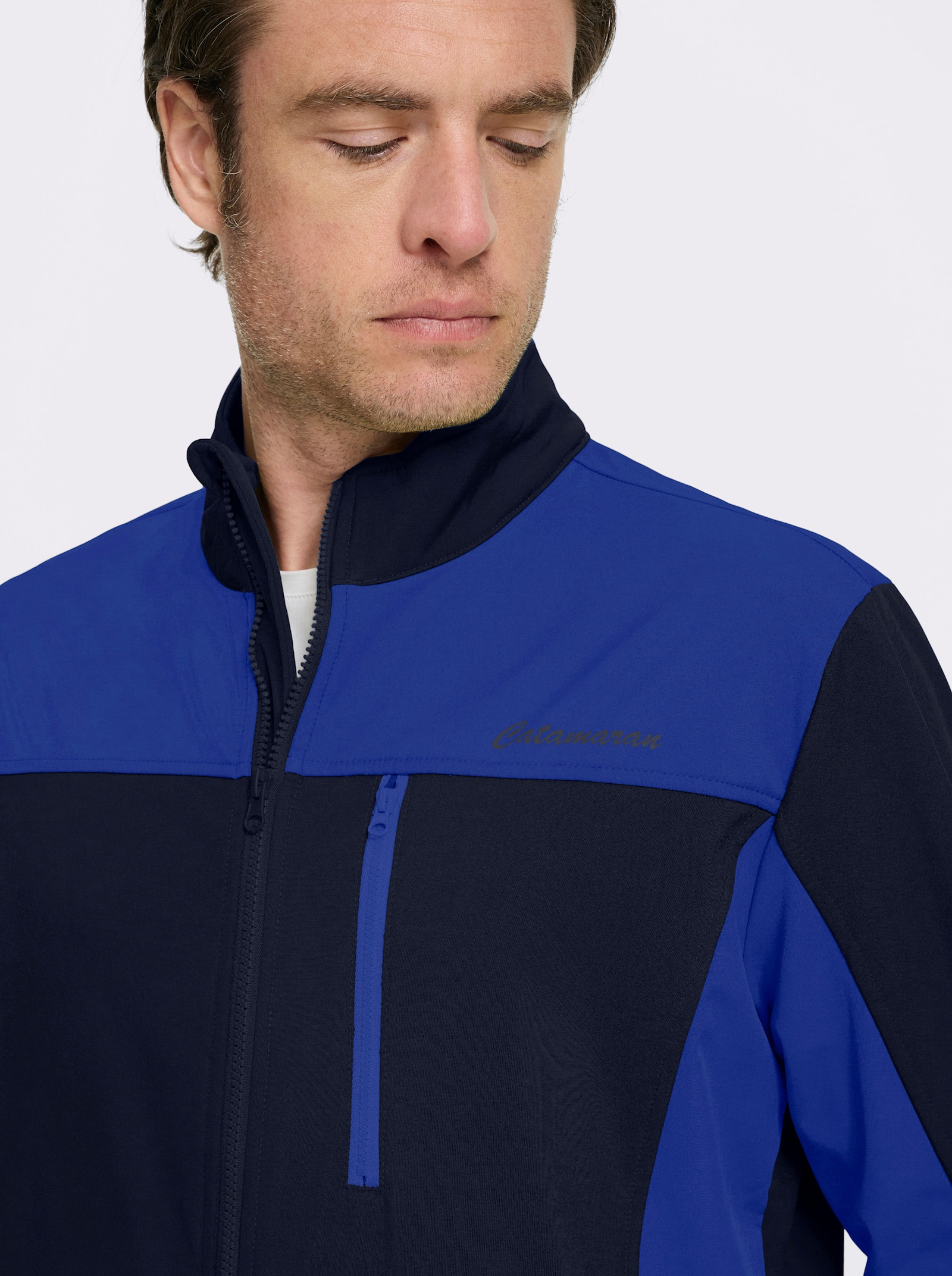 Catamaran Softshelljacke mit Fleece gefüttert - marine-royalblau