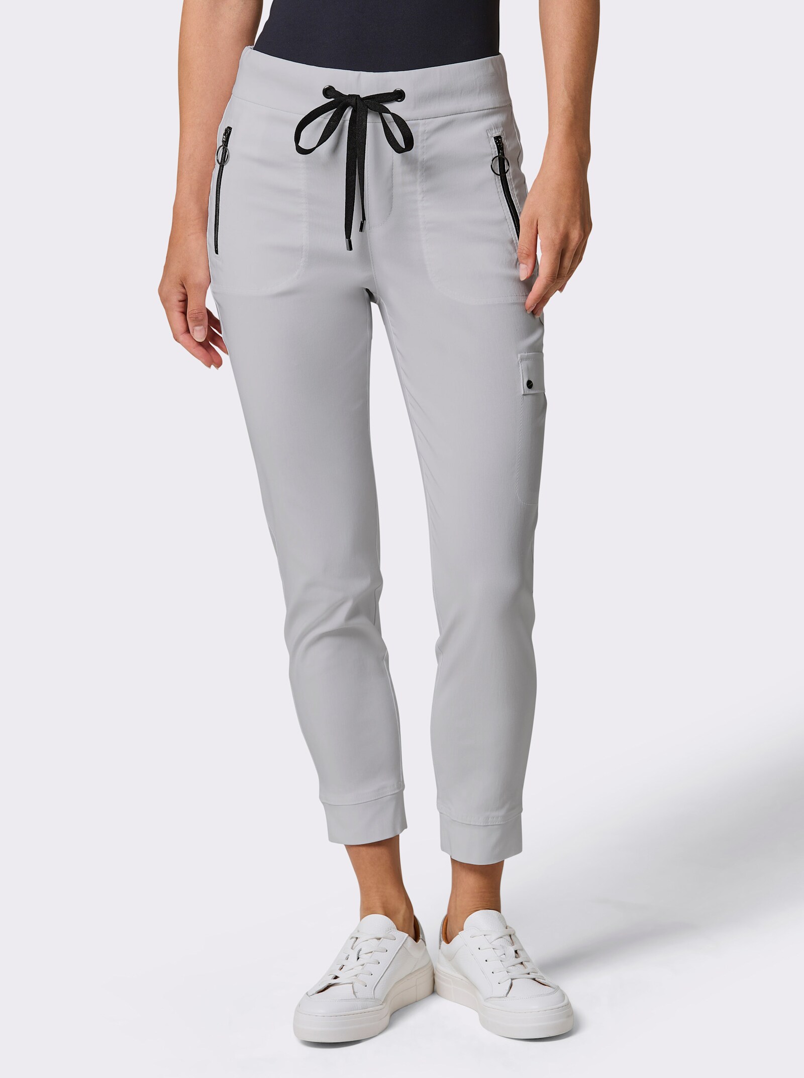 CREATION L PREMIUM Jogg Pants mit innenliegendem Dehnbund - hellgrau