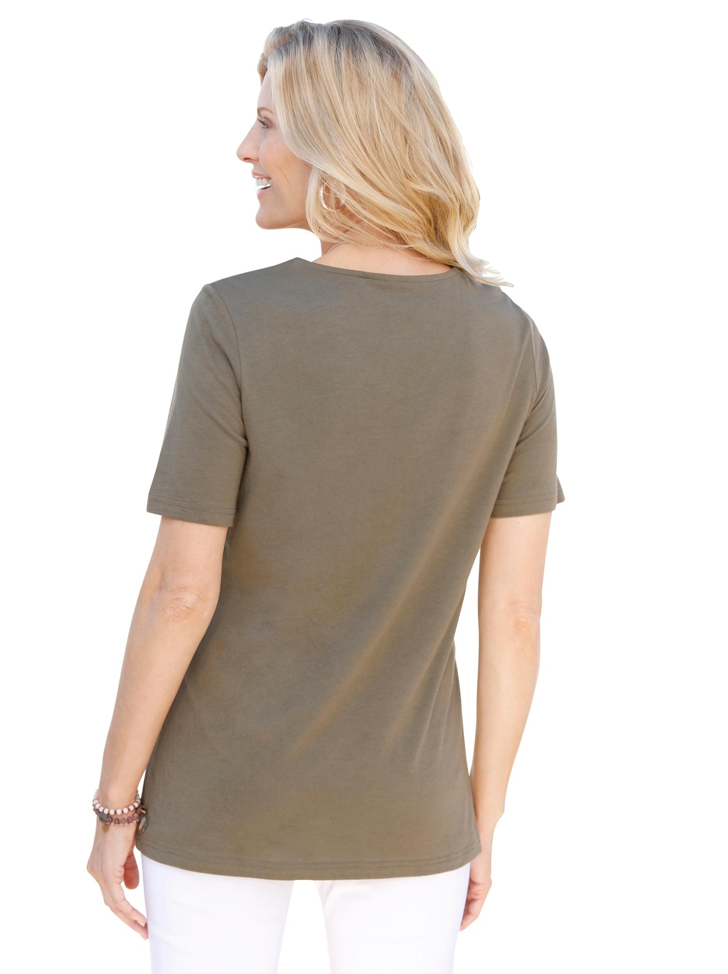 Shirt - khaki-bedruckt