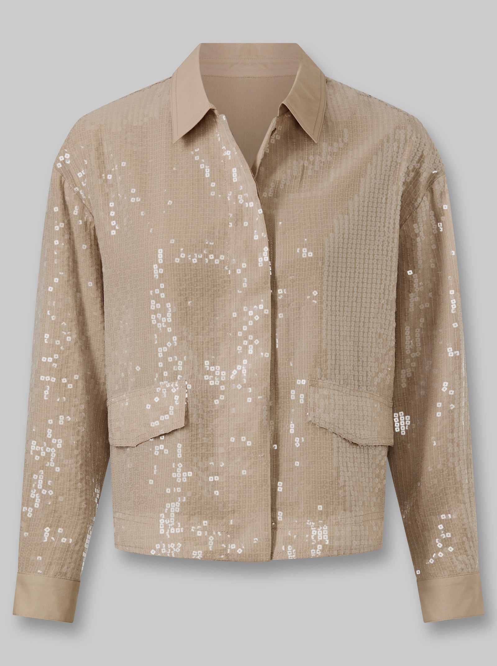 heine Blusenjacke mit Pailletten - beige
