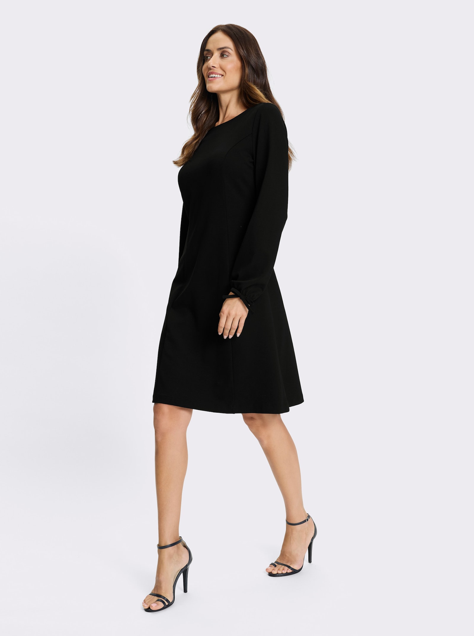 heine Jerseykleid mit Ballonärmeln - schwarz