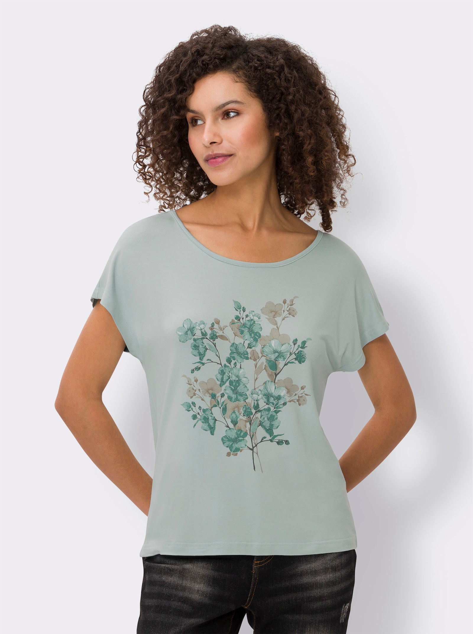 heine T-shirt imprimé avec encolure ronde - menthe