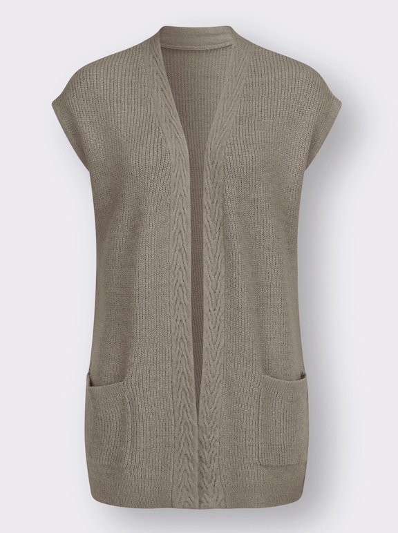 Mouwloos vest in taupe gemêleerd Witt