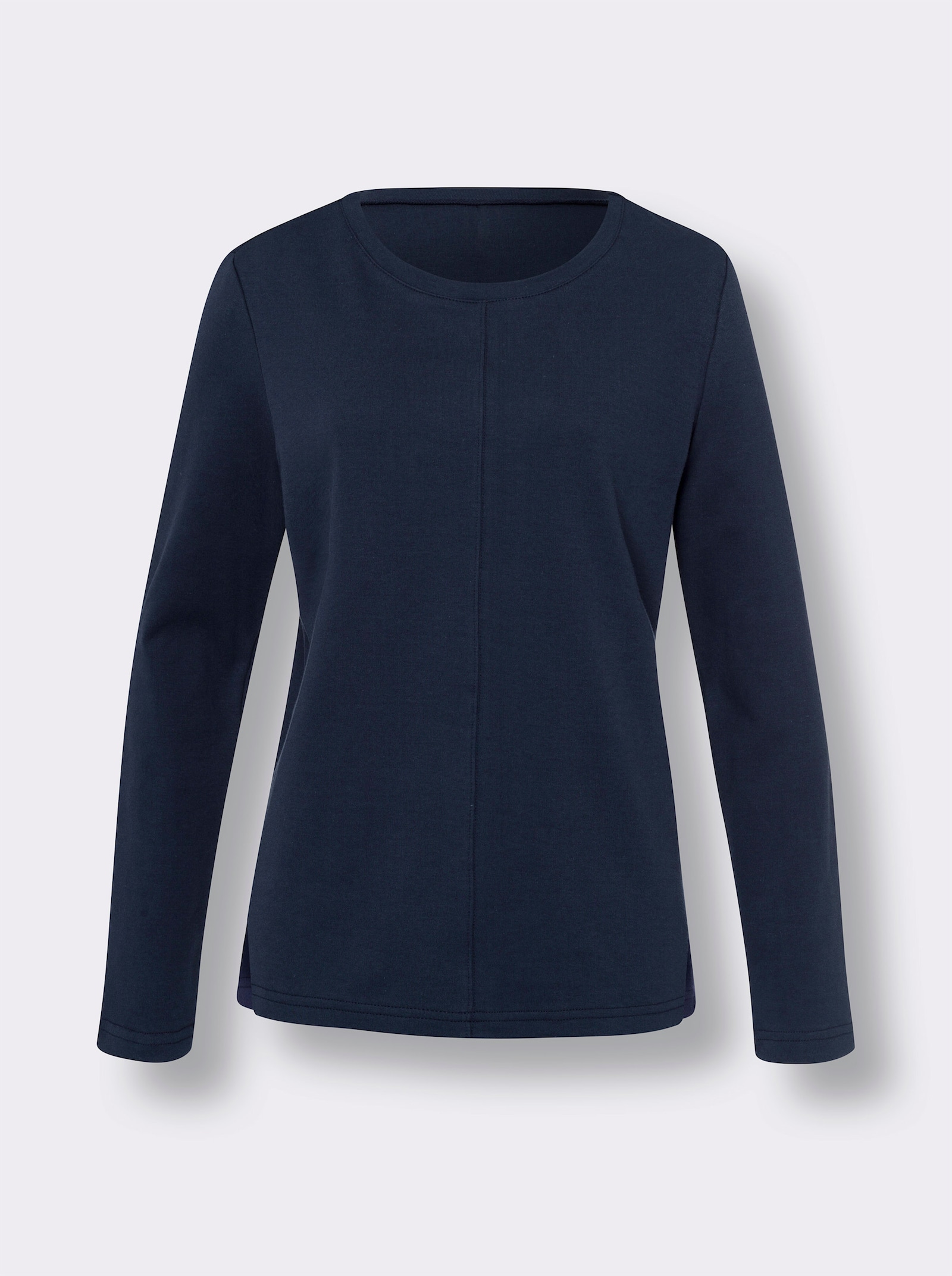 Sweatshirt met deelnaad voor - marine