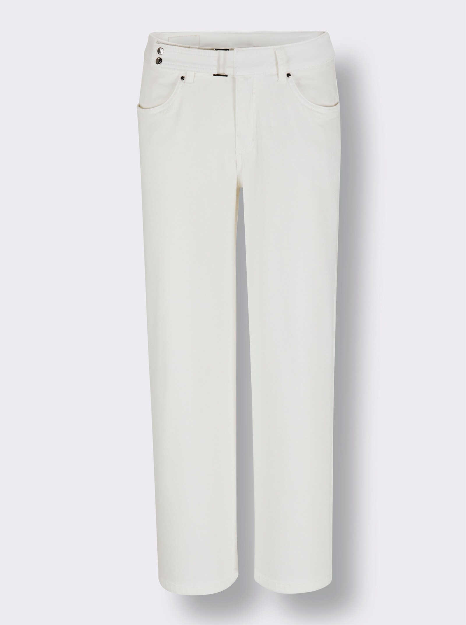 CREATION L PREMIUM Stretch-Jeans mit Stickerei - ecru