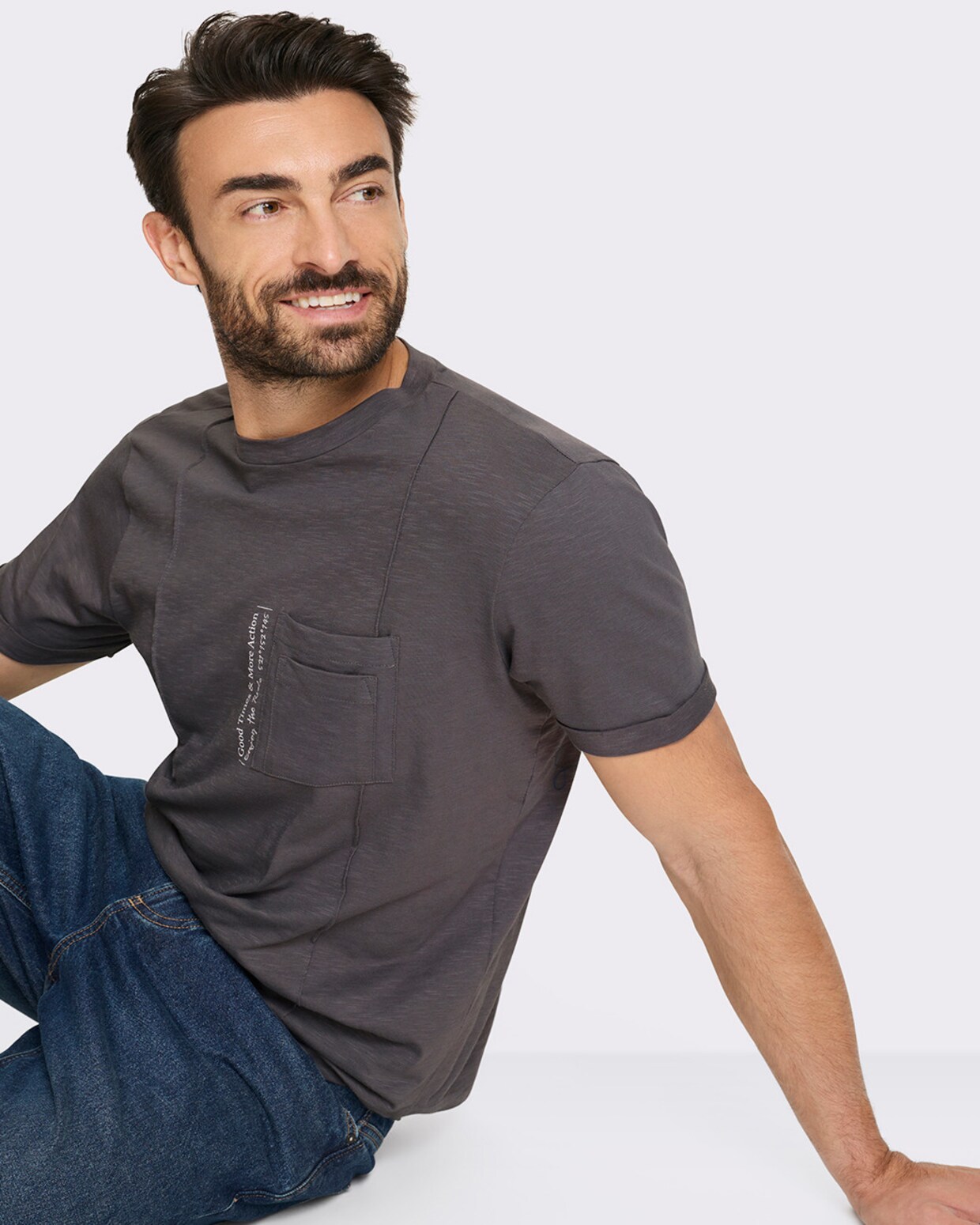 Marco Donati Kurzarmshirt - anthrazit