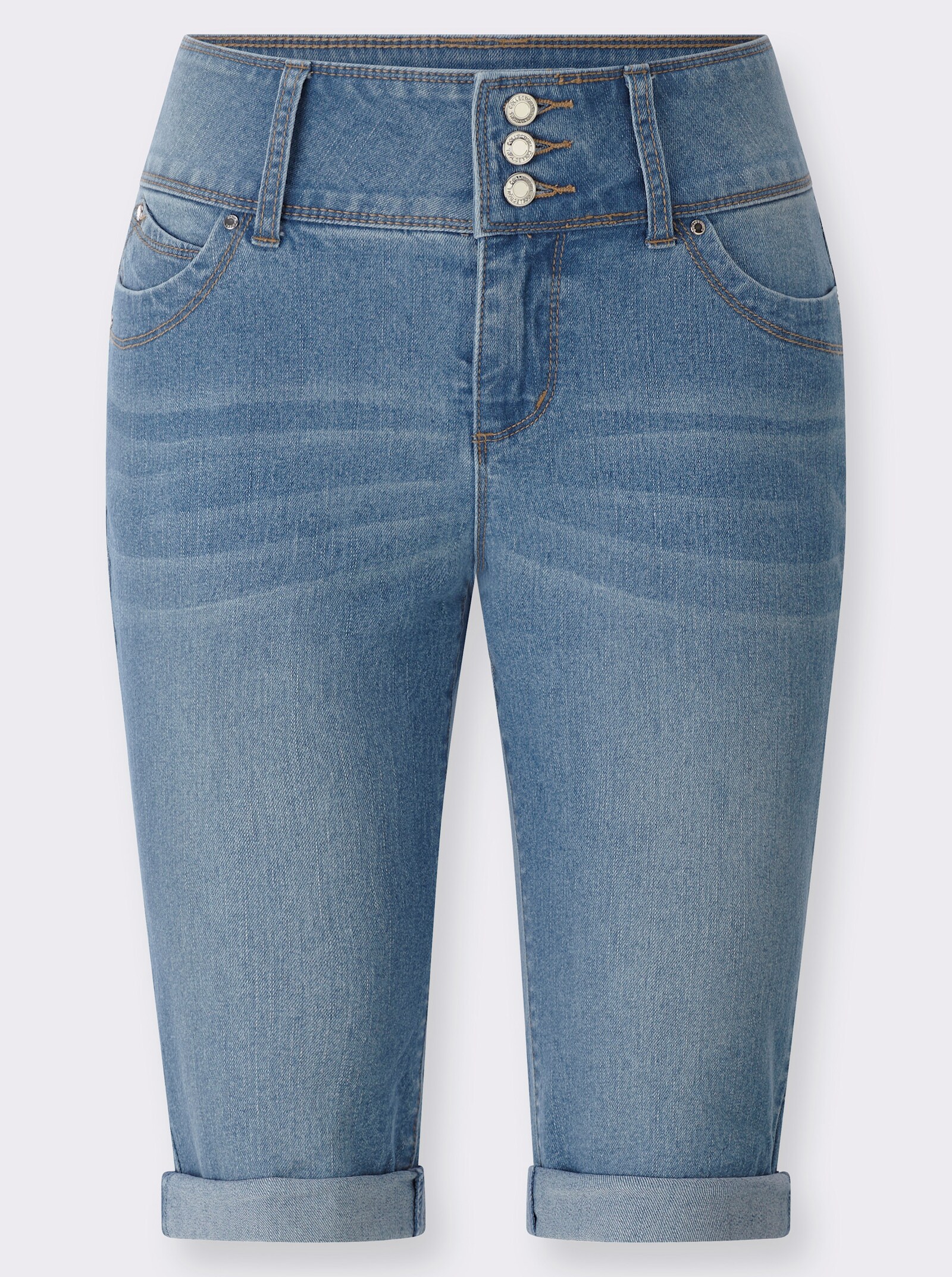 Bermudas mit gekrempeltem Saum - blue-bleached