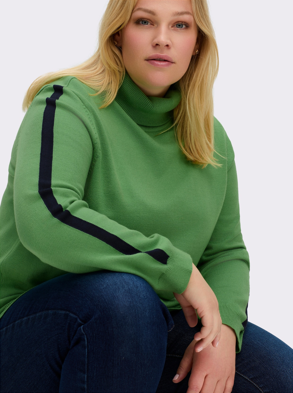 sheego Rollkragenpullover - apfel