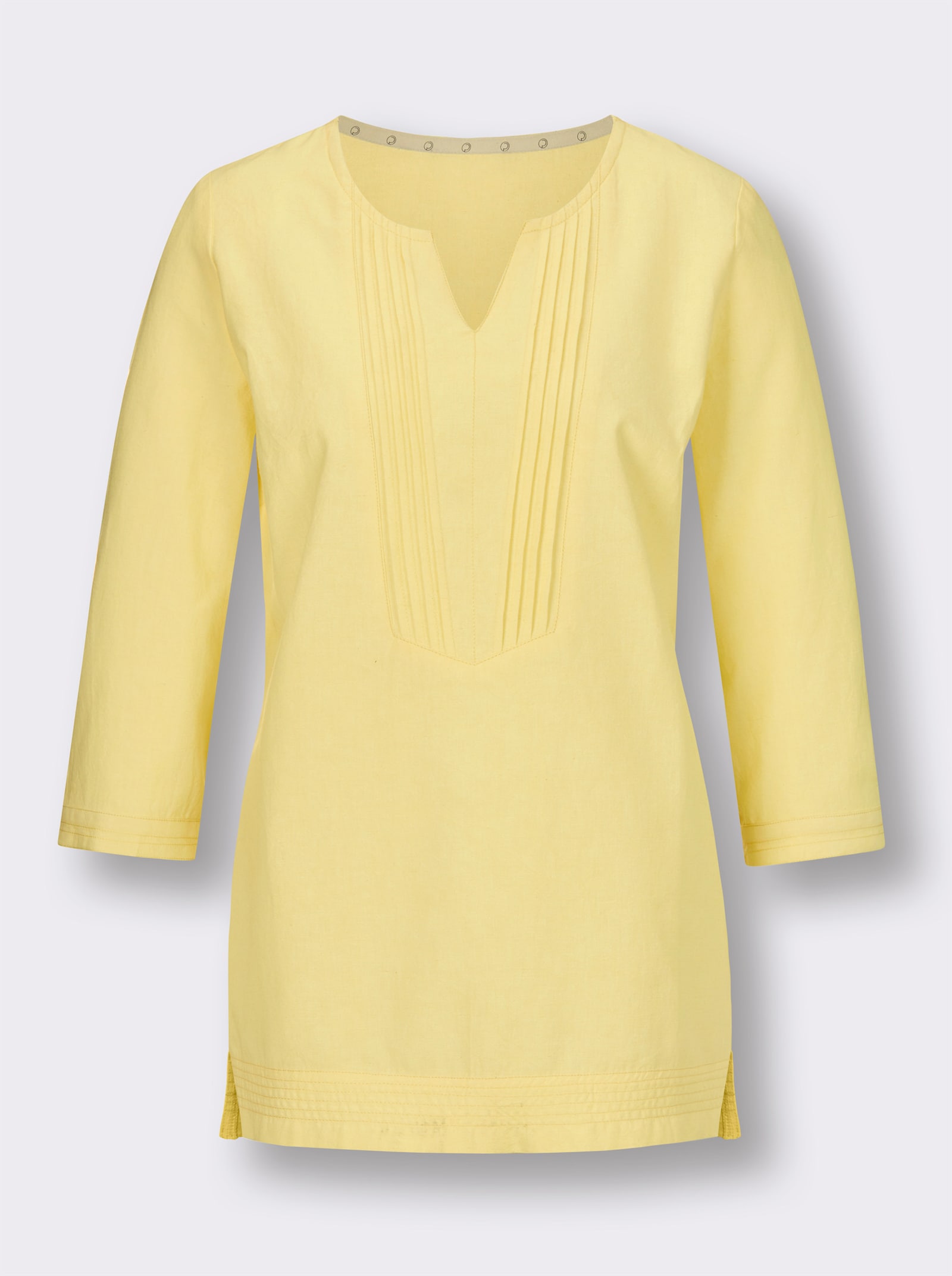 CREATION L PREMIUM Leinenbluse im Tunika-Stil - zitrone