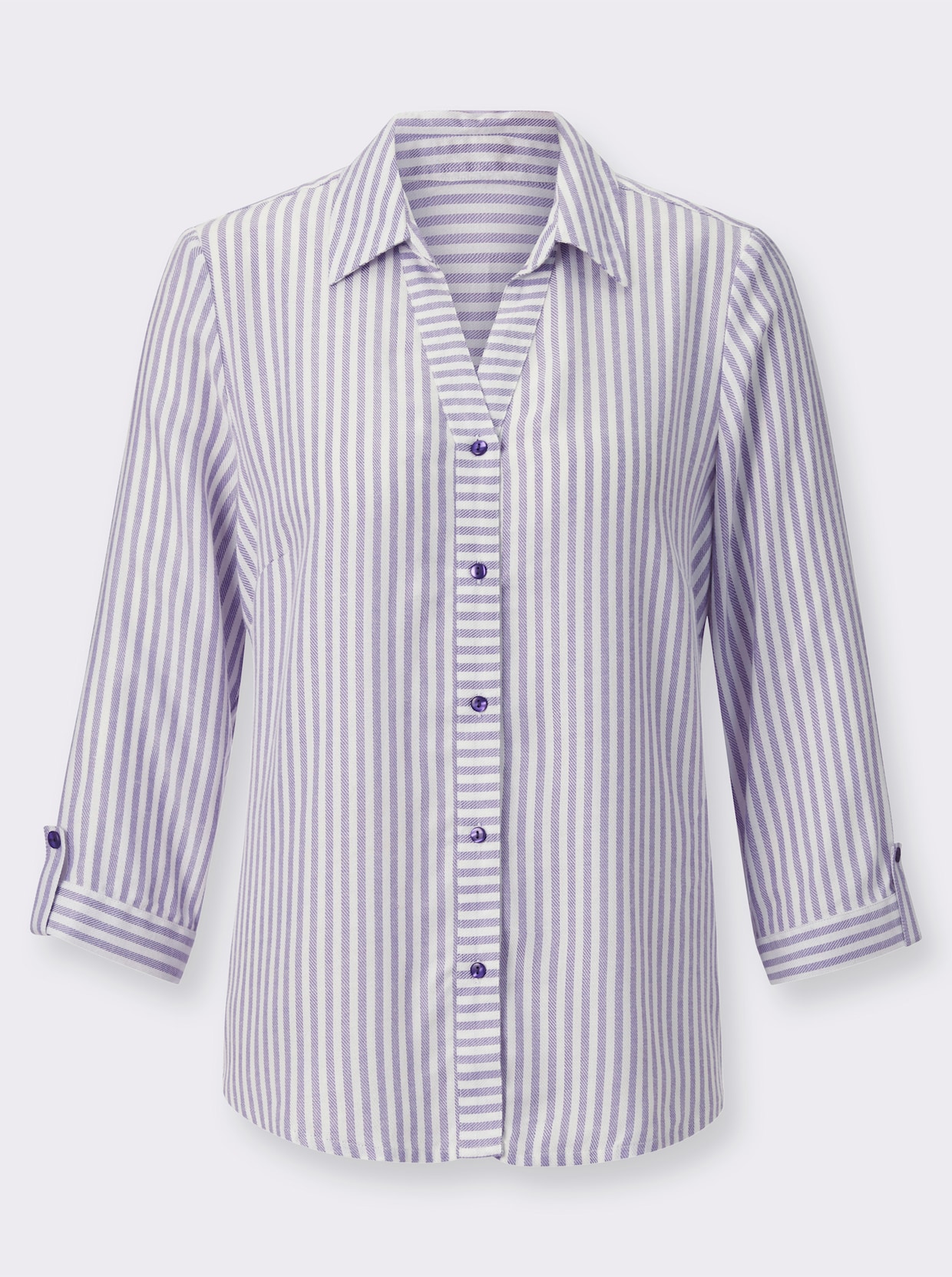 Gestreepte blouse - lavendel/wit gestreept