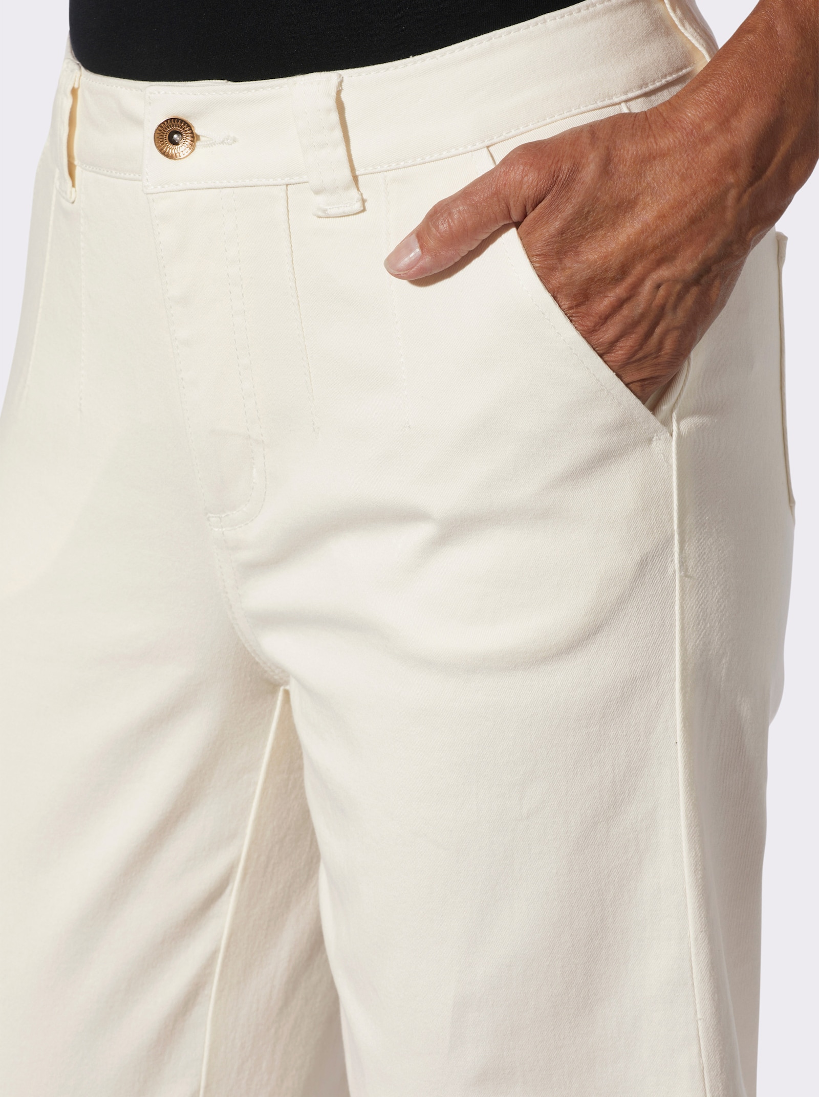 7/8-Jeans mit Passformsattel hinten - ecru