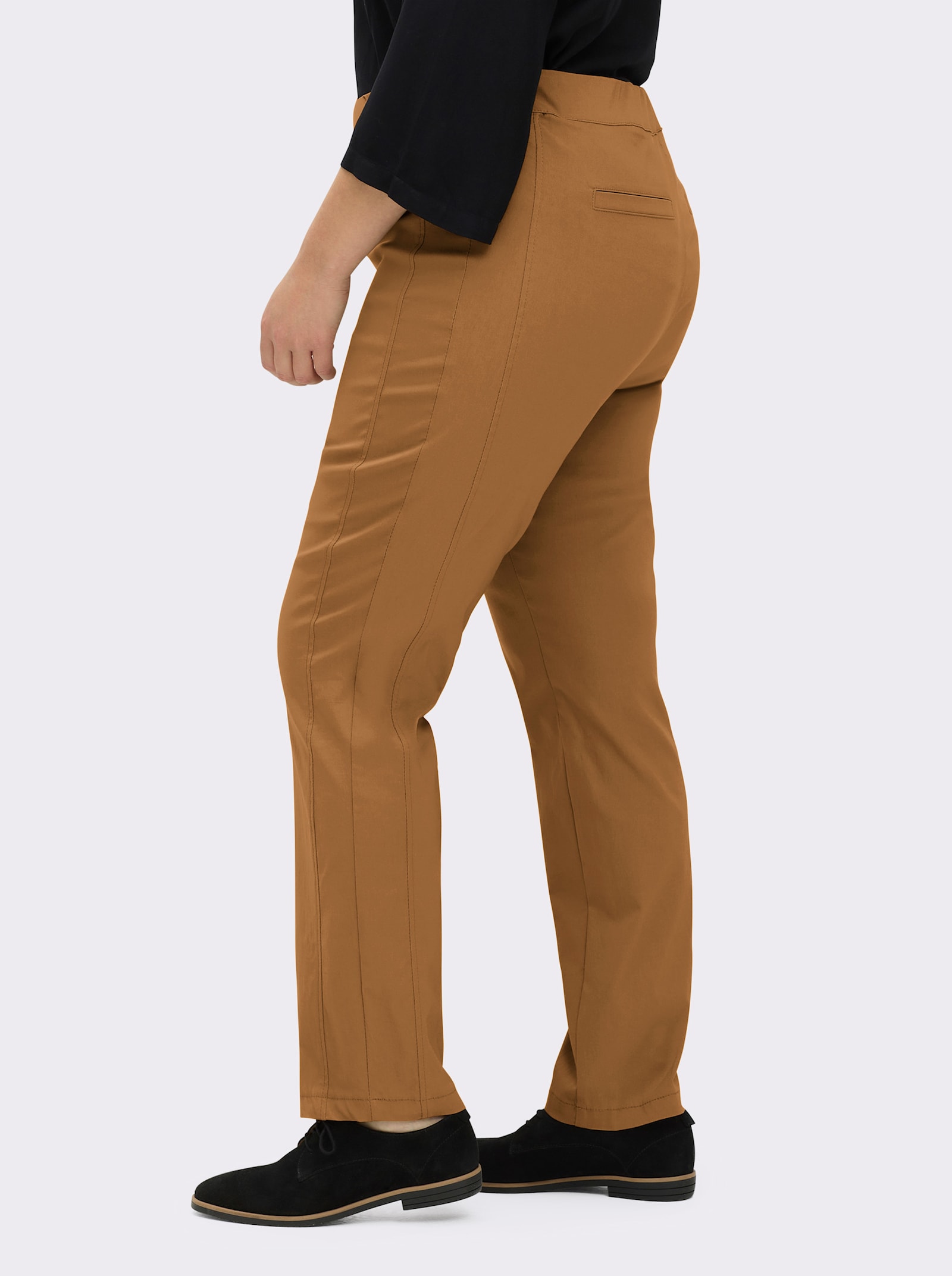 Stehmann Comfort line Hose mit Dehnbund, Viskose-Qualität - cognac