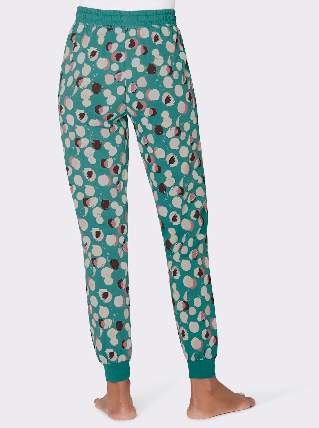 wäschepur Pyjama-Broek - smaragdgroen geprint