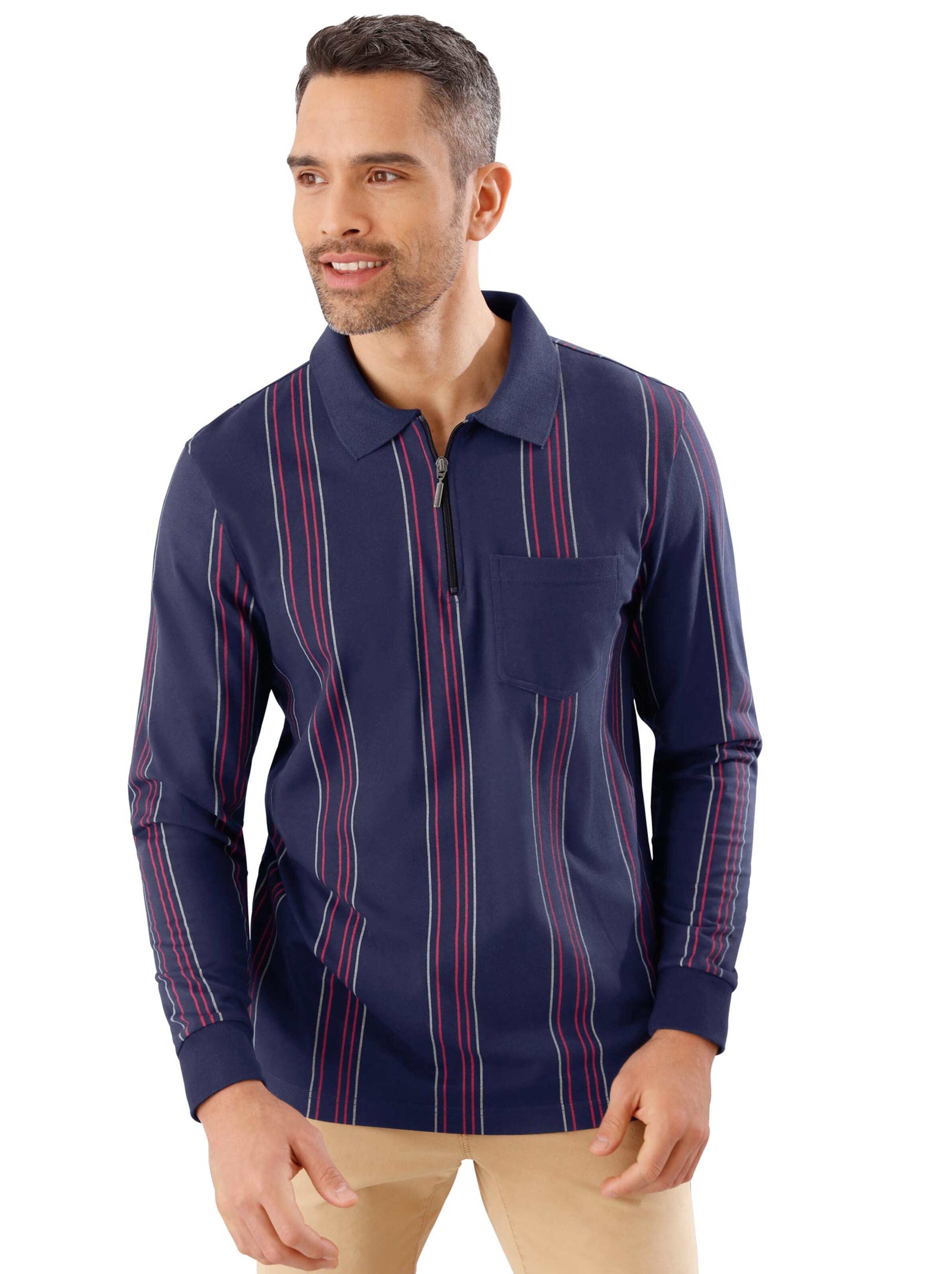 Poloshirt - marine-gestreift