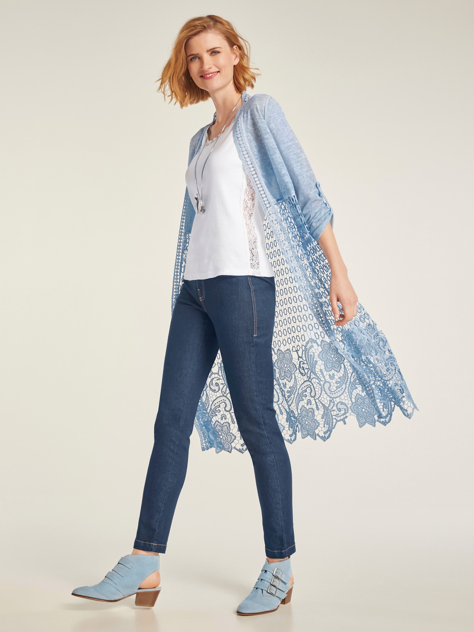 heine Jeansleggings in Used-Optik - blue denim