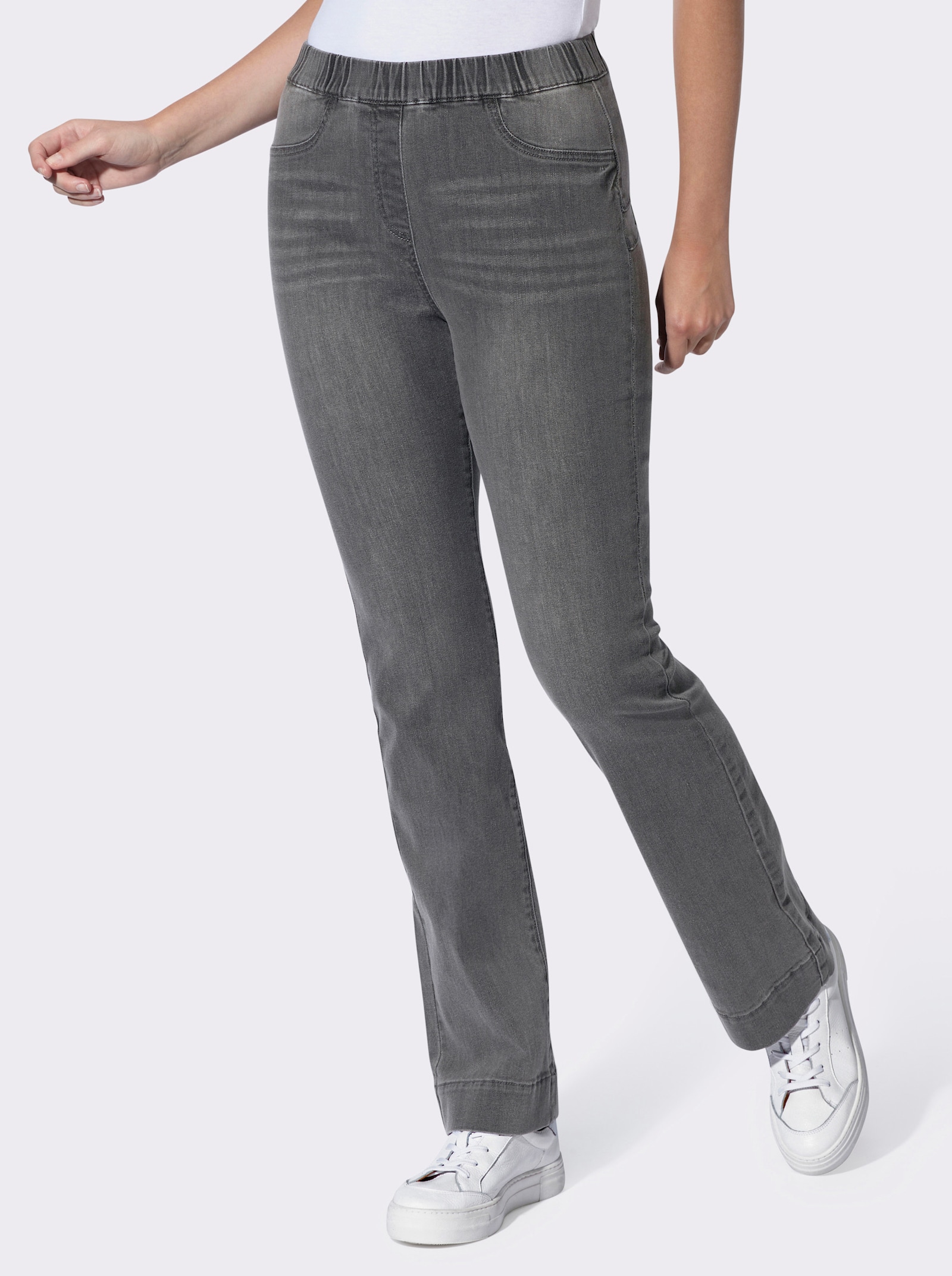 heine Schlupfjeans in Bootcut-Form - stone-grey-denim