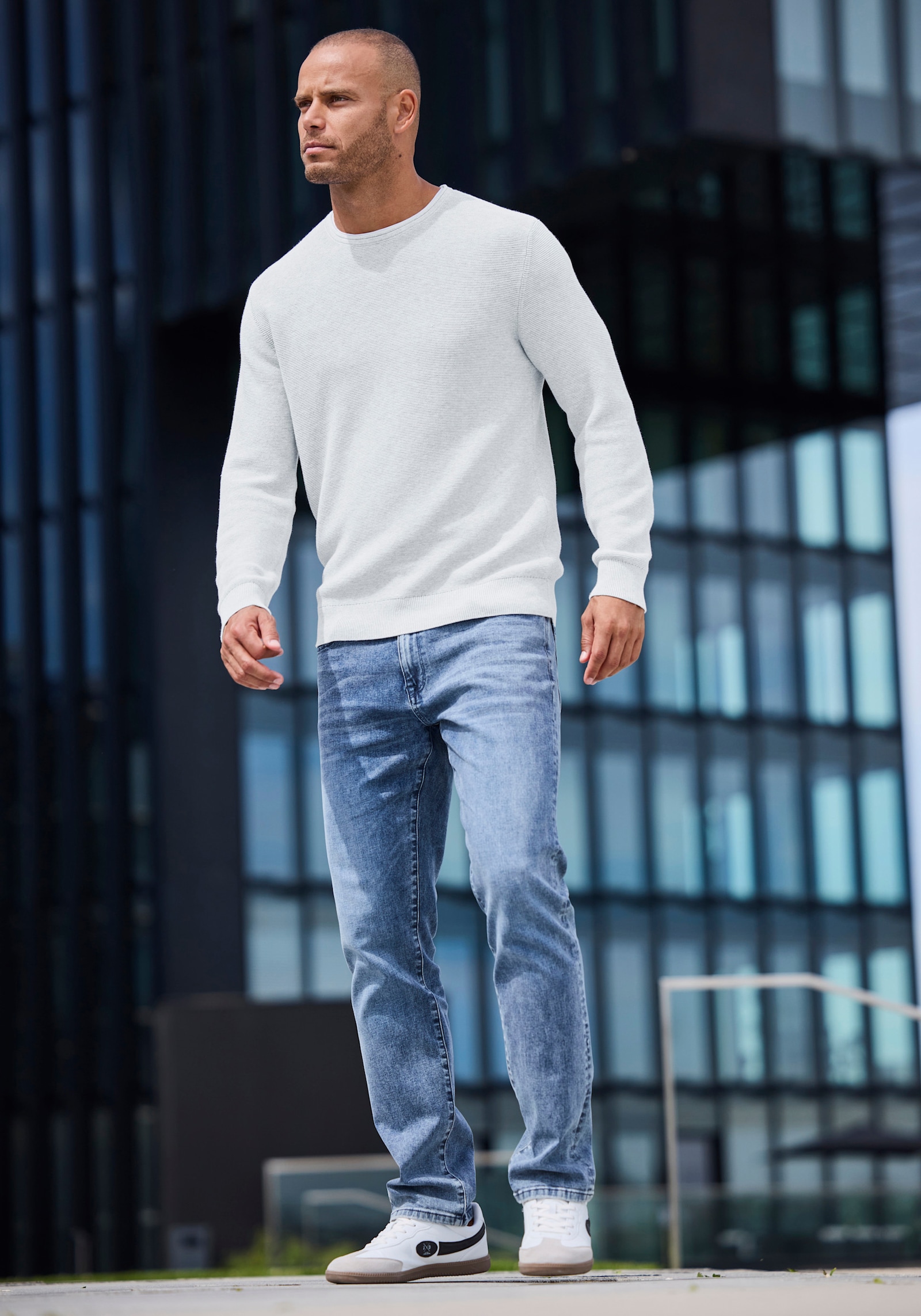 AUTHENTIC LE JOGGER Strickpullover - hellgrau-meliert